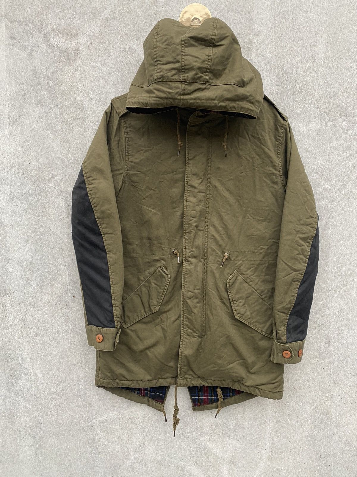 Japanese Brand × izzue Fishtail Parkas Jacket With Tartan Linning By Izzue Size US M / EU 48-50 / 2 - 1 Thumbnail