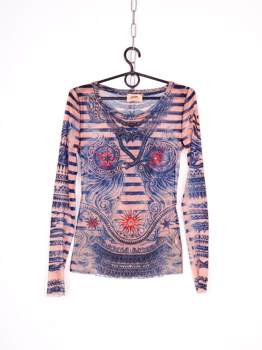 Jean Paul Gaultier Lindex by Gaultier Mesh Tattoo Top Size US S / EU 44-46 / 1 - 1 Preview