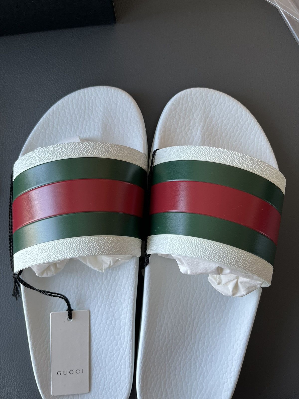 Gucci Limited Brand New Classic Gucci Rubber Slides Sandal Shoes Size US 12 / EU 45 - 2 Thumbnail
