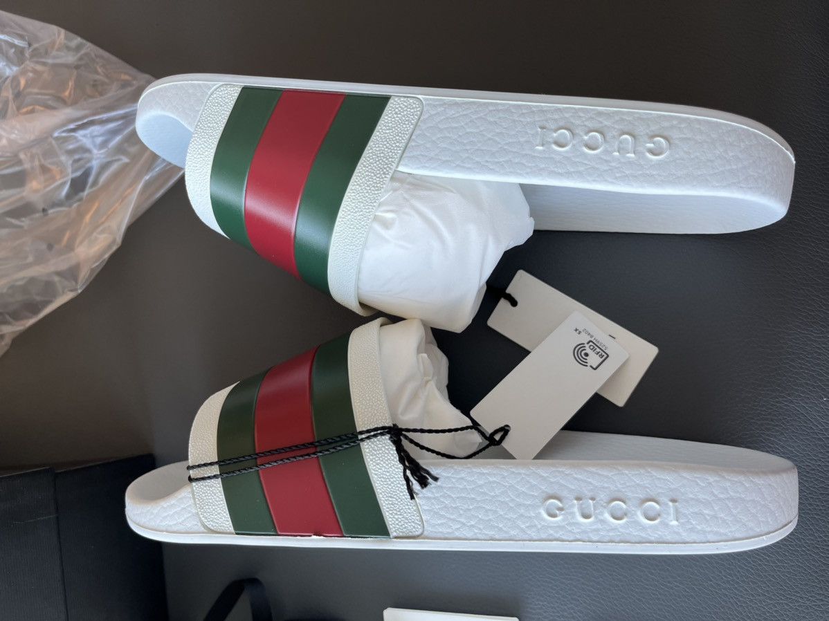 Gucci Limited Brand New Classic Gucci Rubber Slides Sandal Shoes Size US 13 / EU 46 - 16 Thumbnail