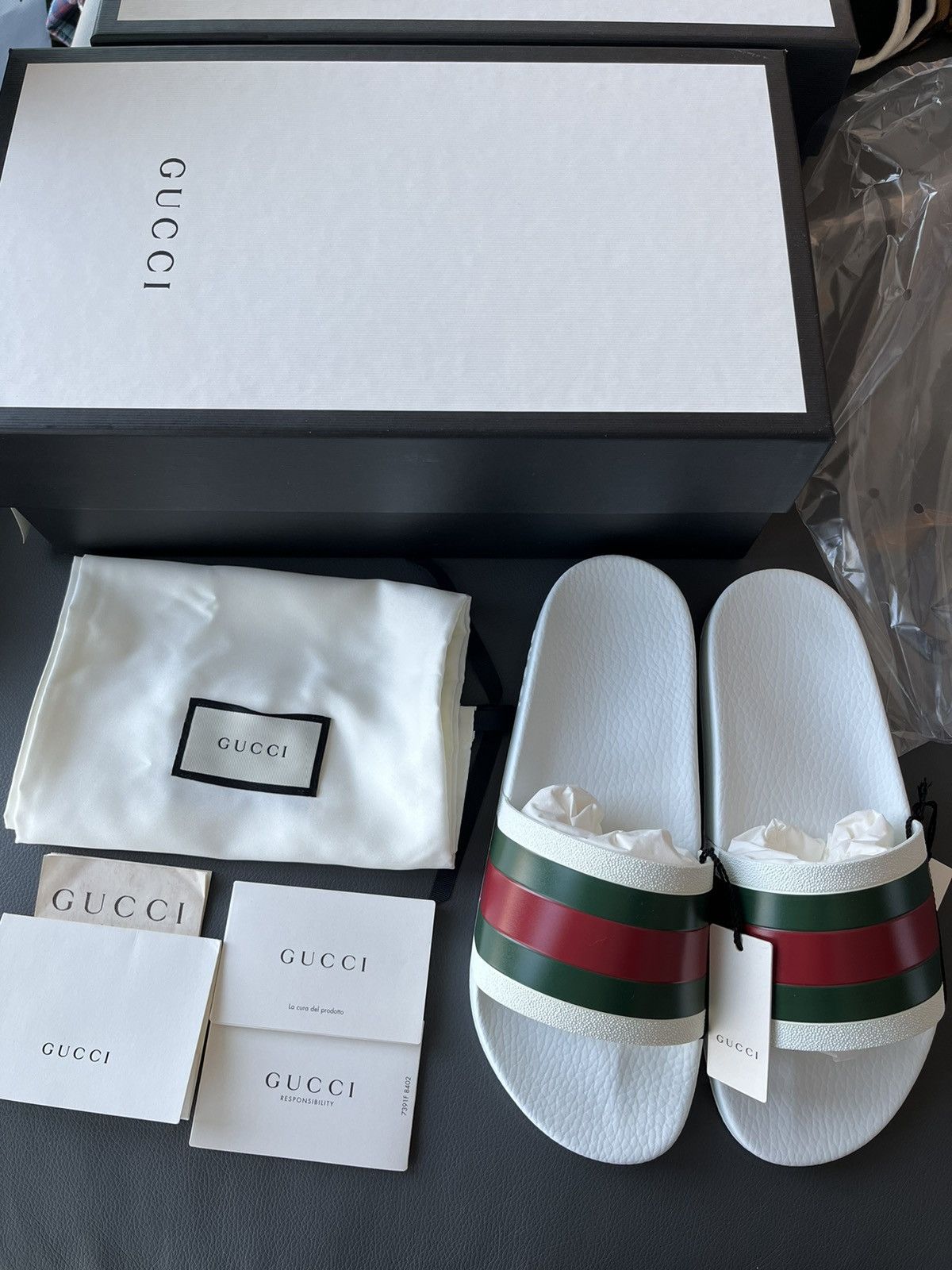 Gucci Limited Brand New Classic Gucci Rubber Slides Sandal Shoes Size US 13 / EU 46 - 6 Thumbnail