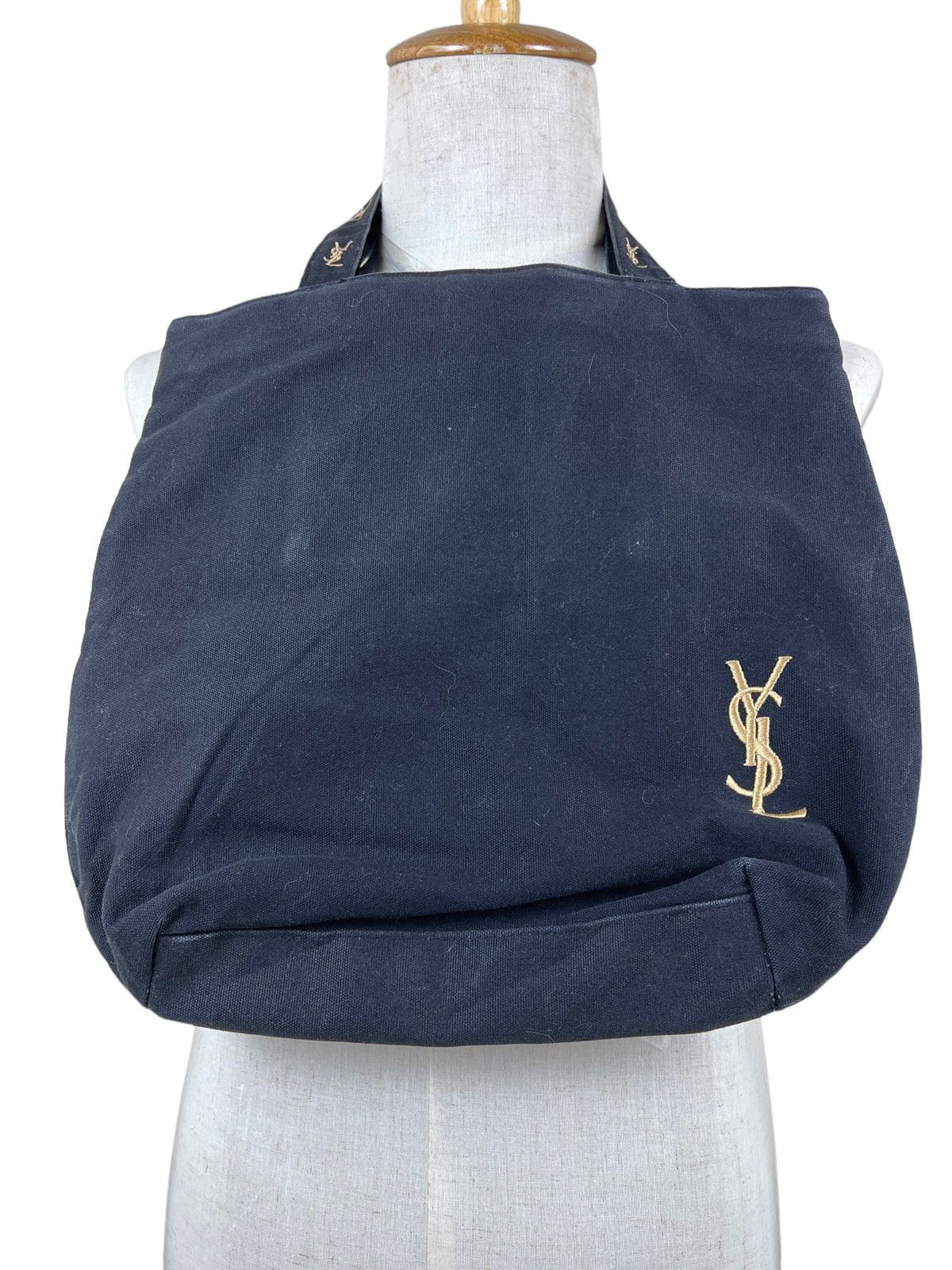 Yves Saint Laurent Embroidery Logo Canvas Totebag