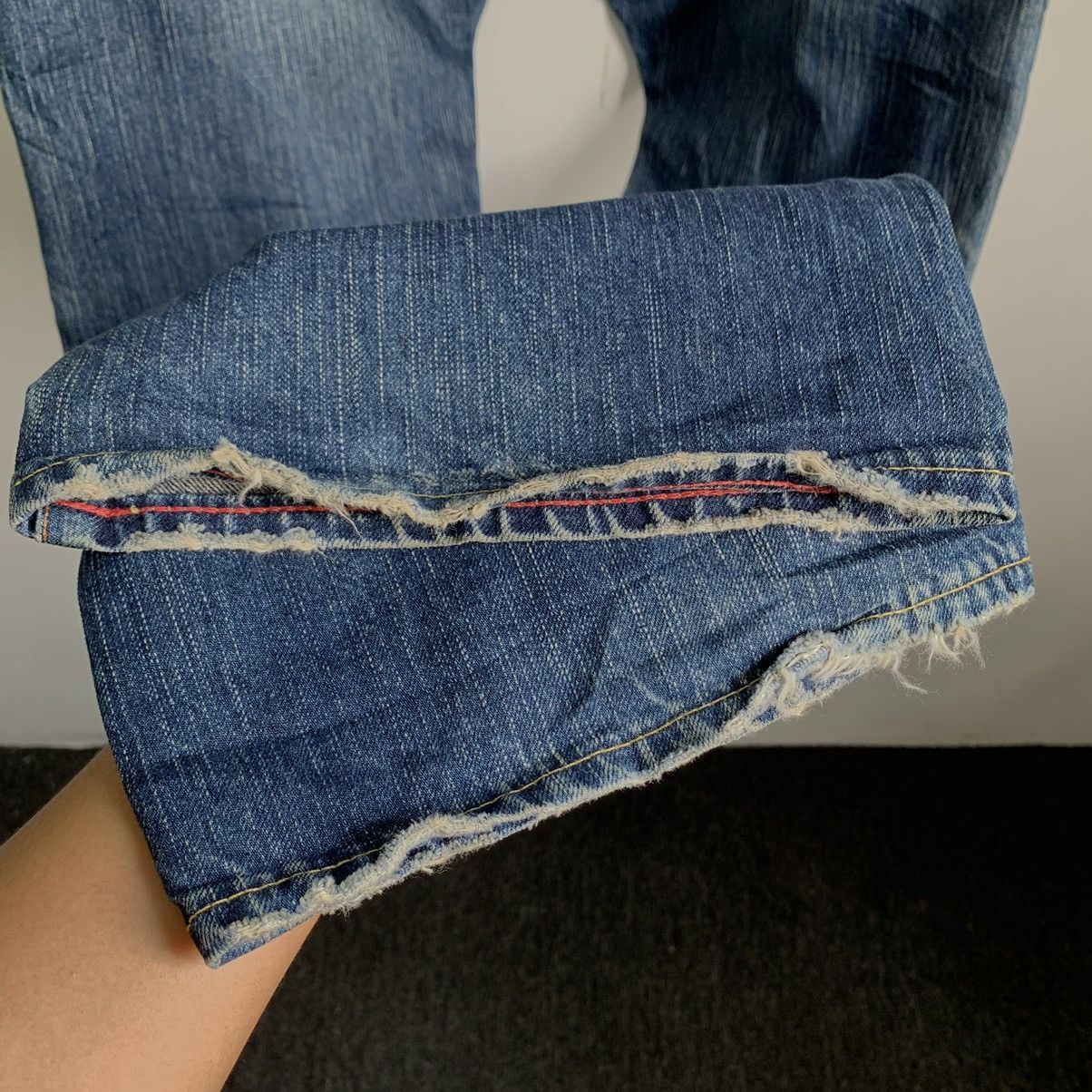 Japanese Brand SOF Made in Heaven Flare Boro Denim Jeans Size US 35 - 11 Thumbnail