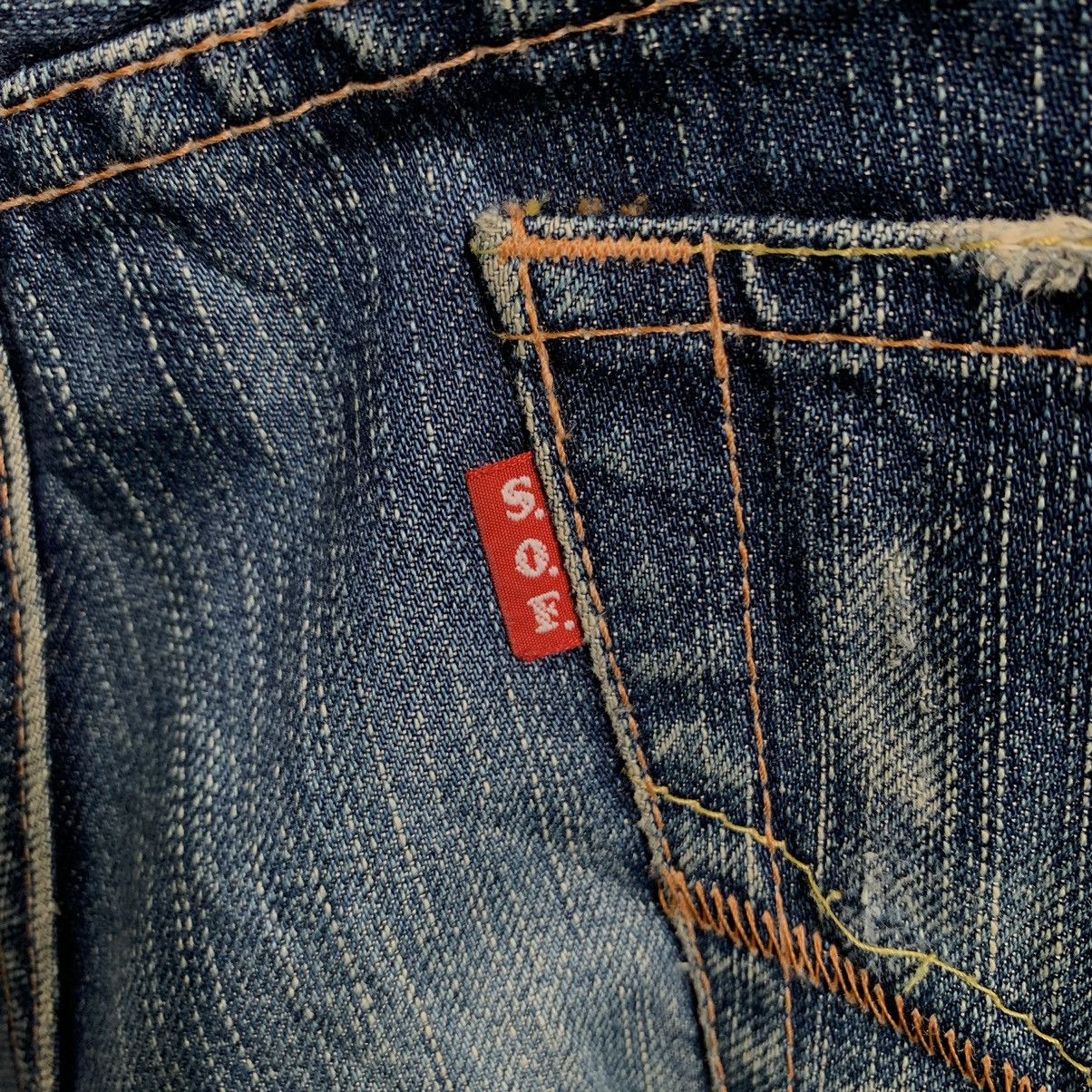 Japanese Brand SOF Made in Heaven Flare Boro Denim Jeans Size US 35 - 9 Thumbnail