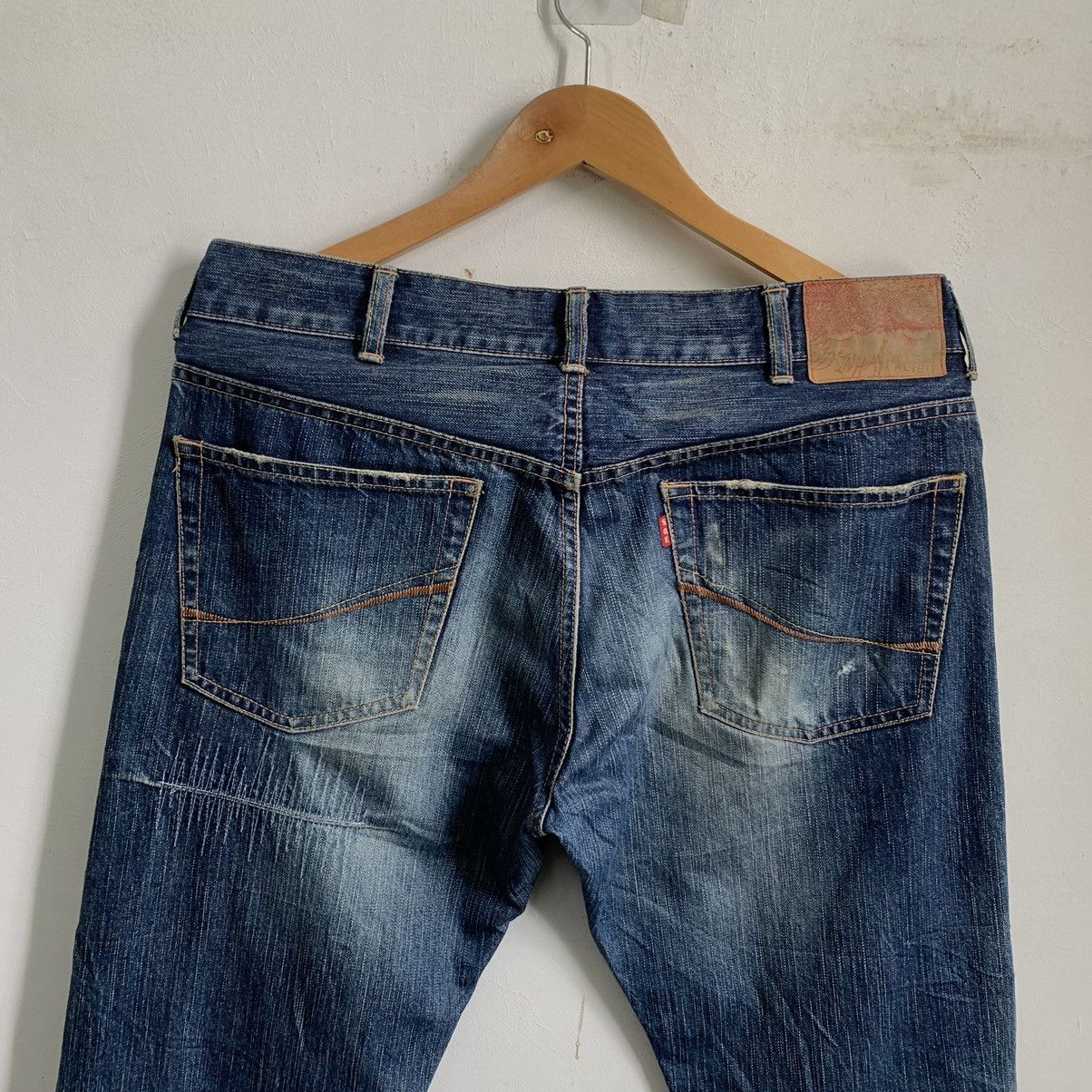 Japanese Brand SOF Made in Heaven Flare Boro Denim Jeans Size US 35 - 8 Thumbnail
