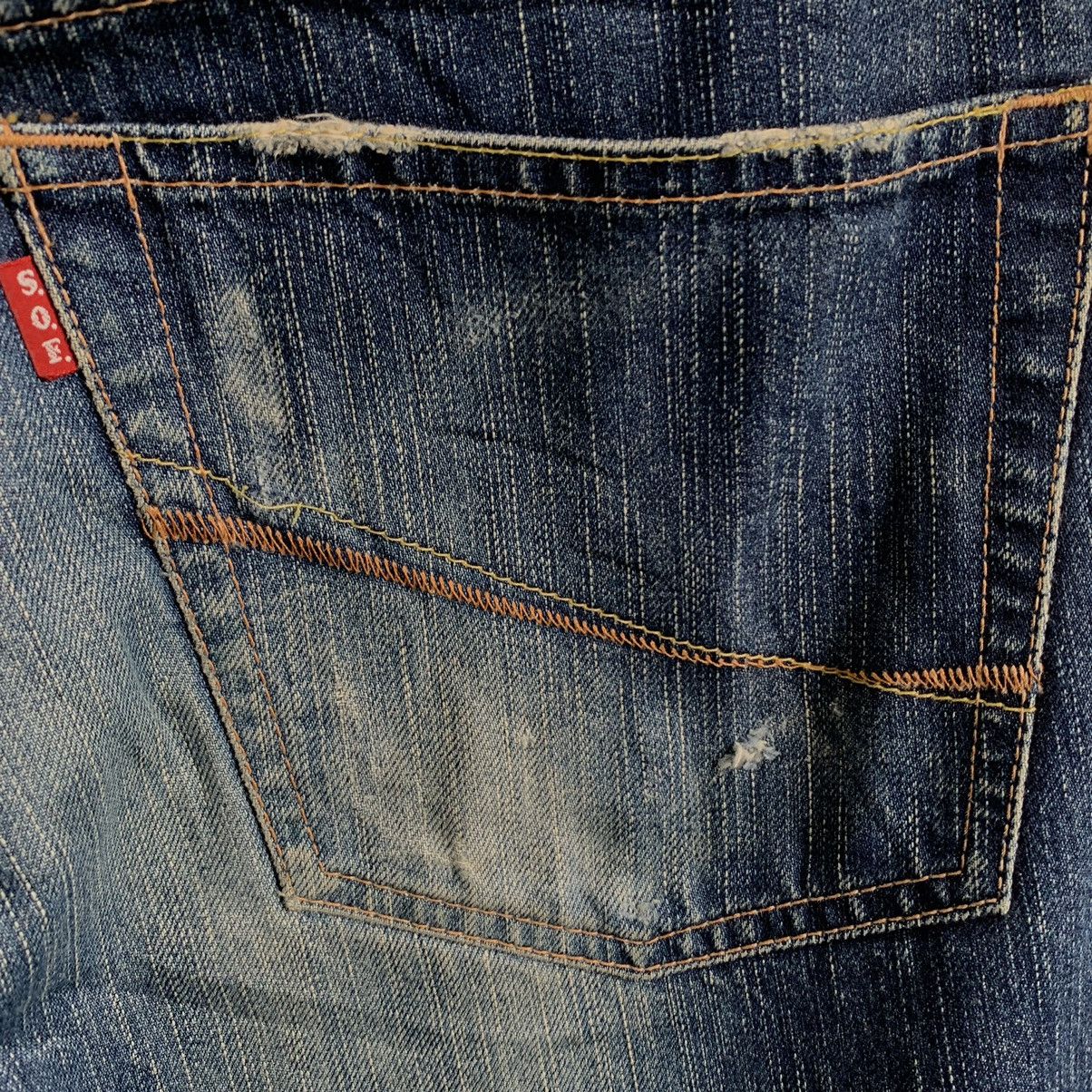 Japanese Brand SOF Made in Heaven Flare Boro Denim Jeans Size US 35 - 12 Thumbnail