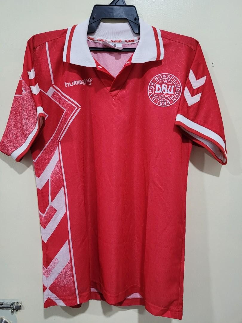 DENMARK HOME FOOTBALL SHIRT SOCCER JERSEY HUMMEL RETRO REMAKE sz L