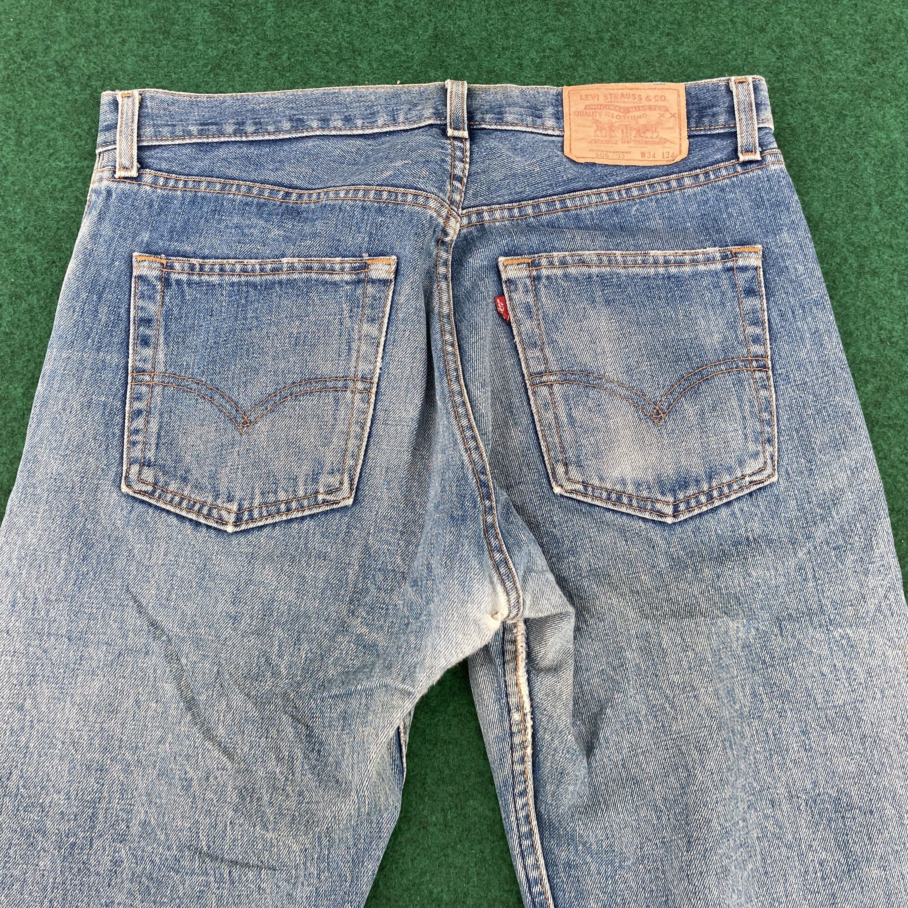 Levi's × Vintage Vtg Levis 505 Denim Ripped 34 Punk Style Streetwear Jeans Size US 34 / EU 50 - 10 Thumbnail