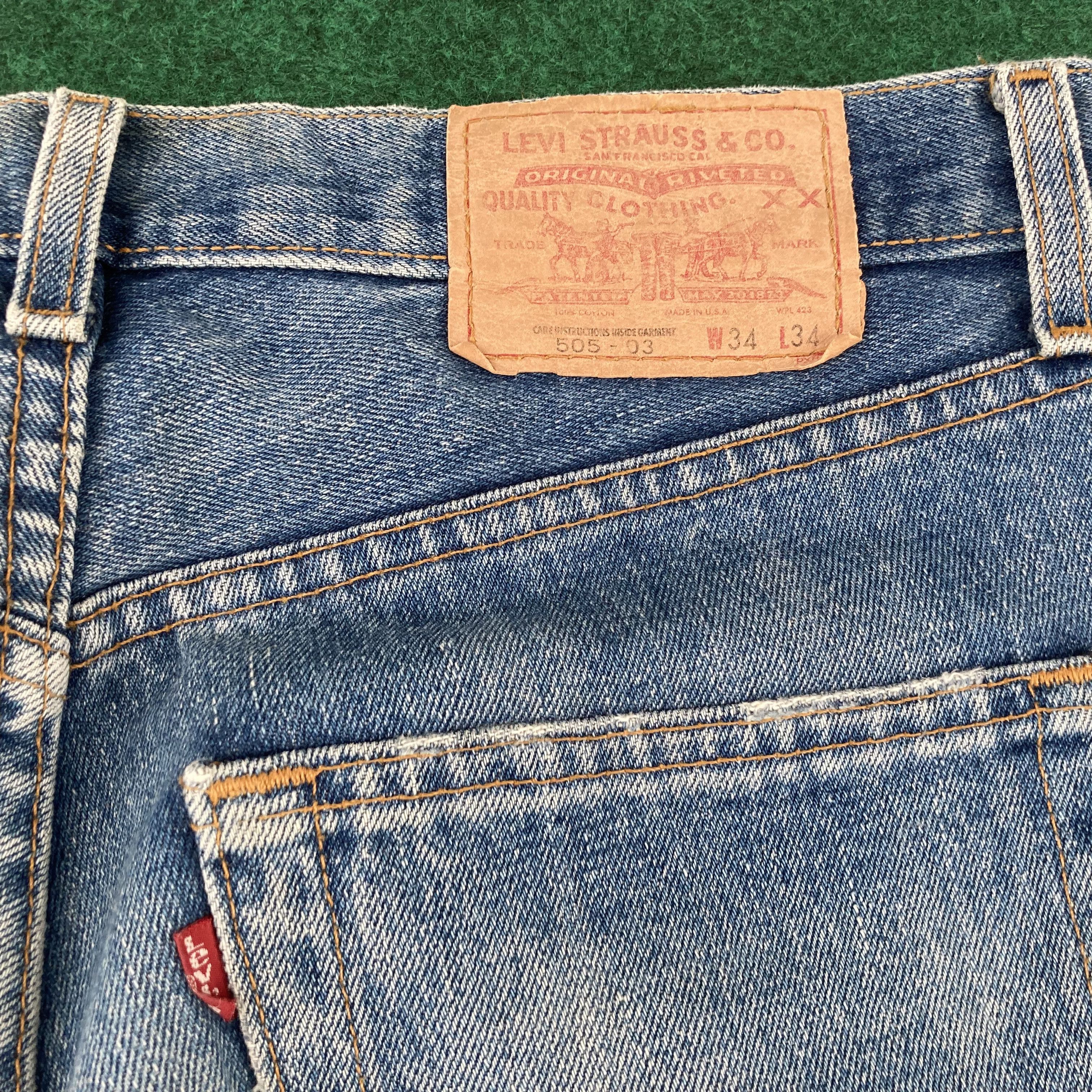 Levi's × Vintage Vtg Levis 505 Denim Ripped 34 Punk Style Streetwear Jeans Size US 34 / EU 50 - 9 Thumbnail