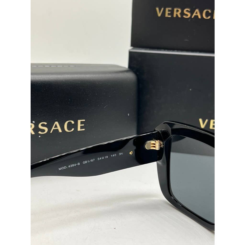 Versace NEW Versace VE4384-B Black Crystal Logo Sunglasses