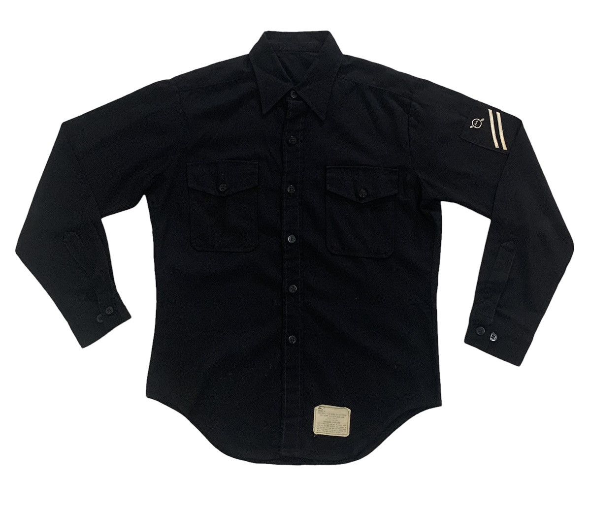Army Of Me VINTAGE 70s NAVY MAN'S, PLAINE WEAVE BLUE NAVY SHADE SHIRT Size US L / EU 52-54 / 3 - 2 Thumbnail