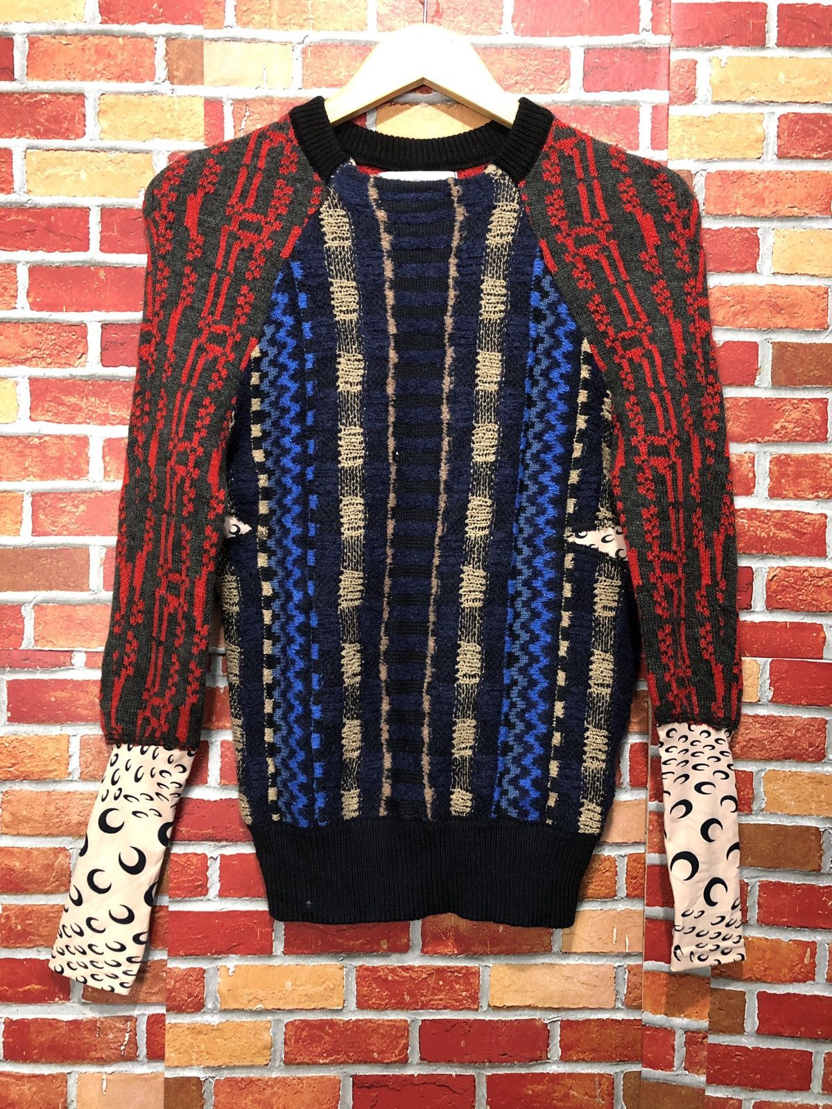 Marine Serre Marine Serre White Line Knit Sweater Size S / US 4 / IT 40 - 1 Thumbnail