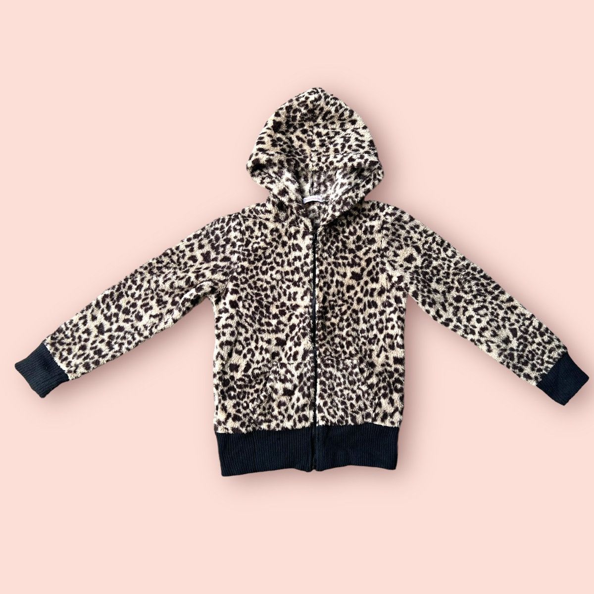 Japanese Brand × Le Grande Bleu (L.G.B.) SORRIDERE LEOPARD FLUFFY FLEECE HOODIE JACKET Size L / US 10 / IT 46 - 12 Thumbnail