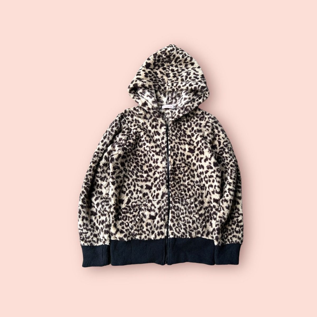 Japanese Brand × Le Grande Bleu (L.G.B.) SORRIDERE LEOPARD FLUFFY FLEECE HOODIE JACKET Size L / US 10 / IT 46 - 1 Thumbnail