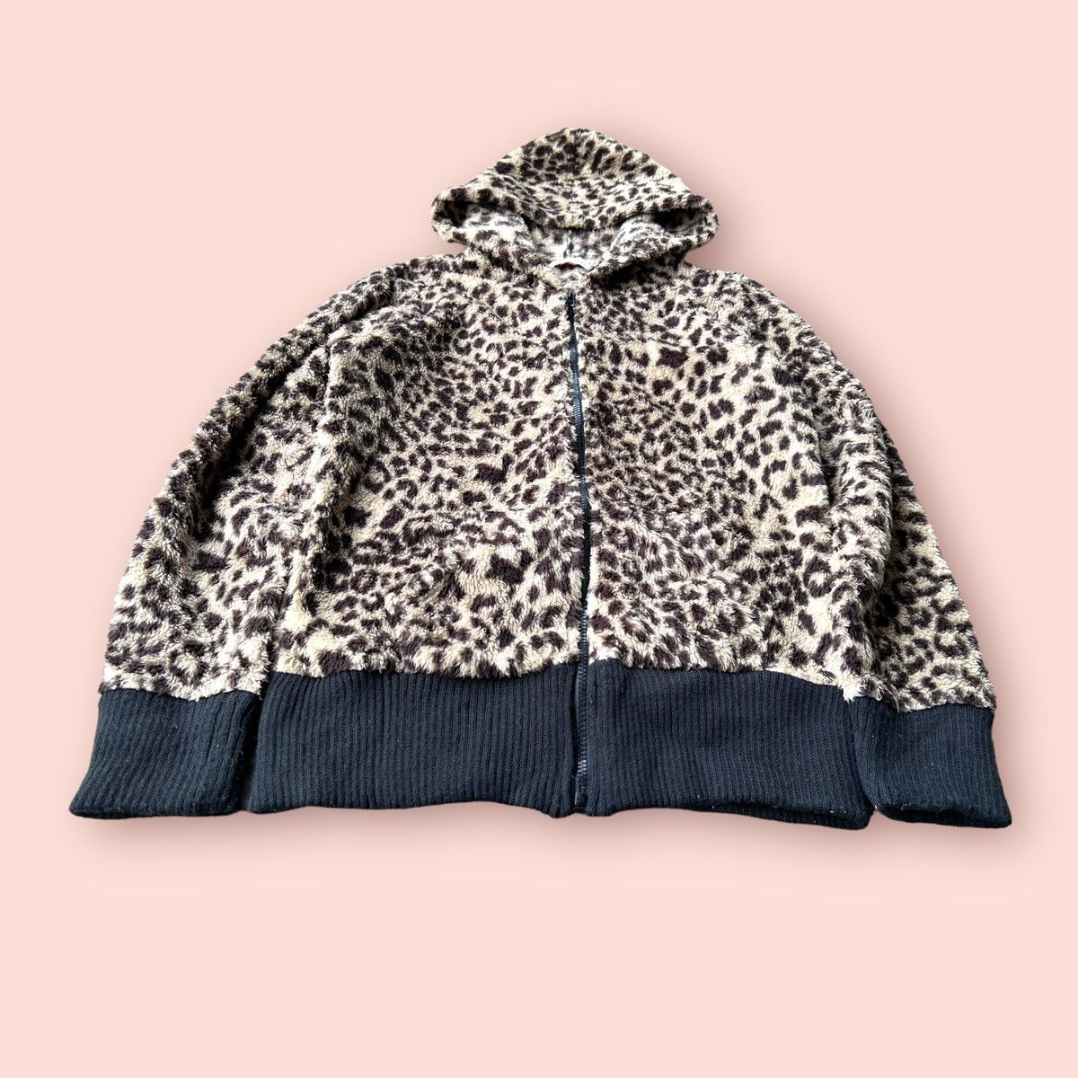 Japanese Brand × Le Grande Bleu (L.G.B.) SORRIDERE LEOPARD FLUFFY FLEECE HOODIE JACKET Size L / US 10 / IT 46 - 6 Thumbnail