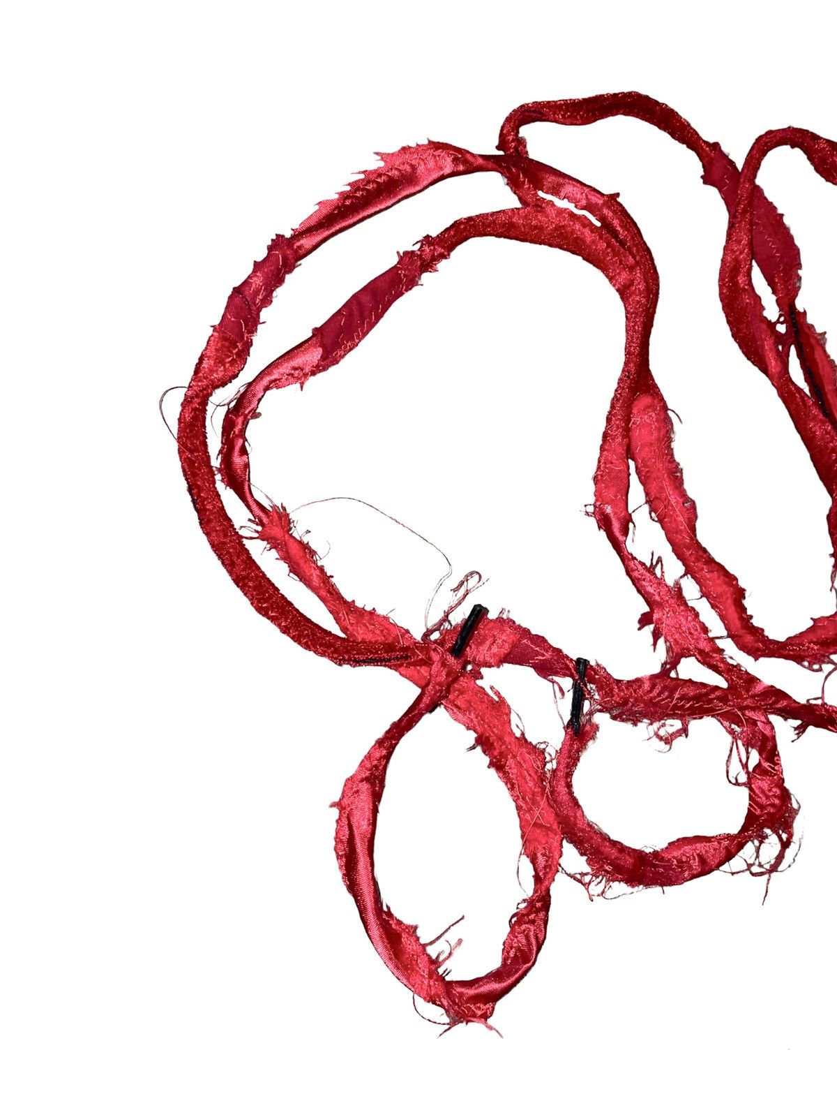 Red velvet denim bandana patchwork shoelaces