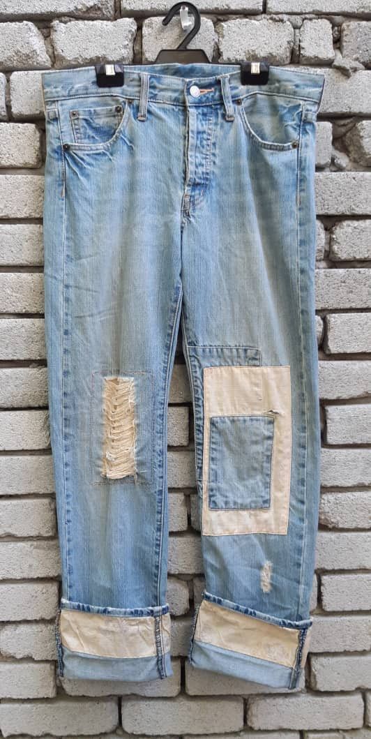 Japanese Brand × Takeo Kikuchi Takeo Kikuchi distressed Patchwork denim pants Size US 32 / EU 48 - 9 Thumbnail