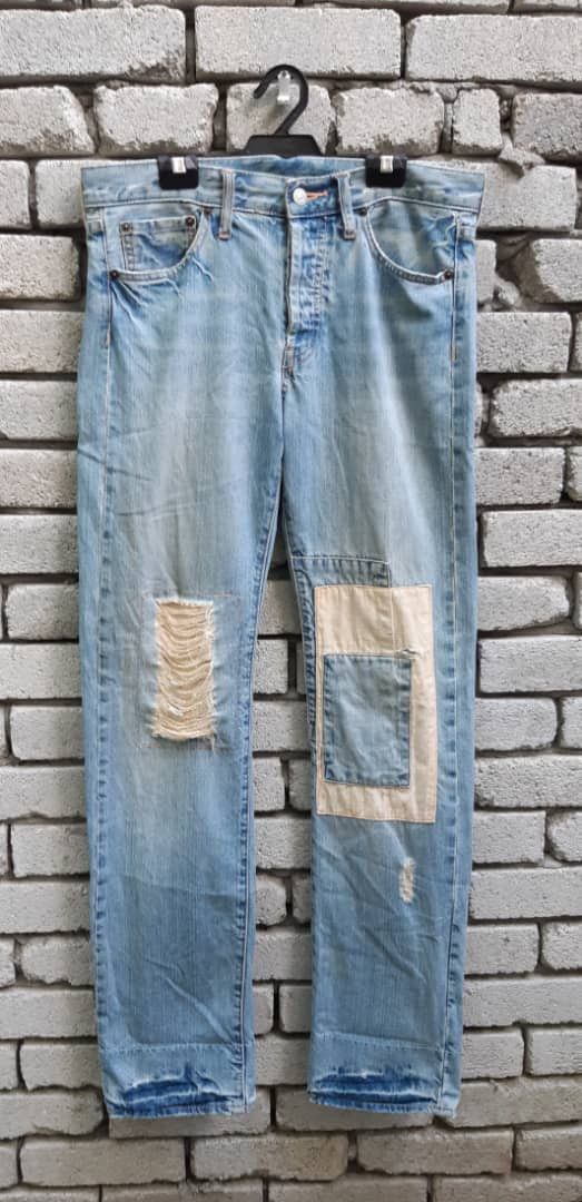 Japanese Brand × Takeo Kikuchi Takeo Kikuchi distressed Patchwork denim pants Size US 32 / EU 48 - 7 Thumbnail