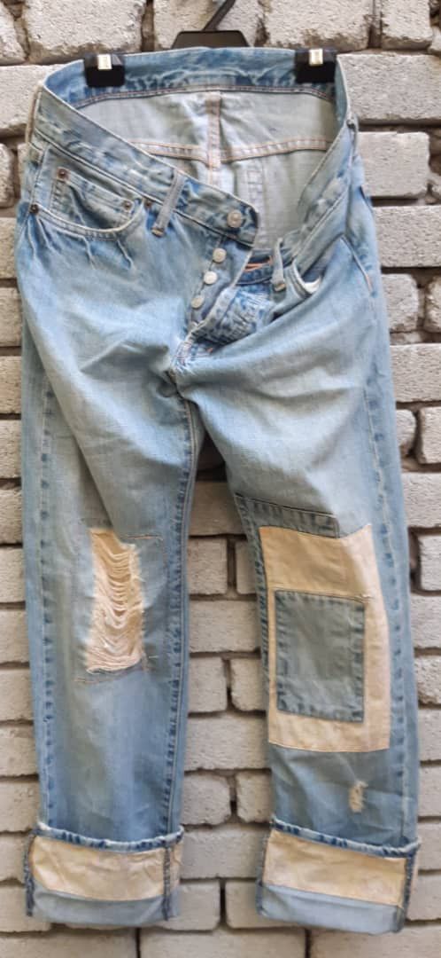 Japanese Brand × Takeo Kikuchi Takeo Kikuchi distressed Patchwork denim pants Size US 32 / EU 48 - 8 Thumbnail