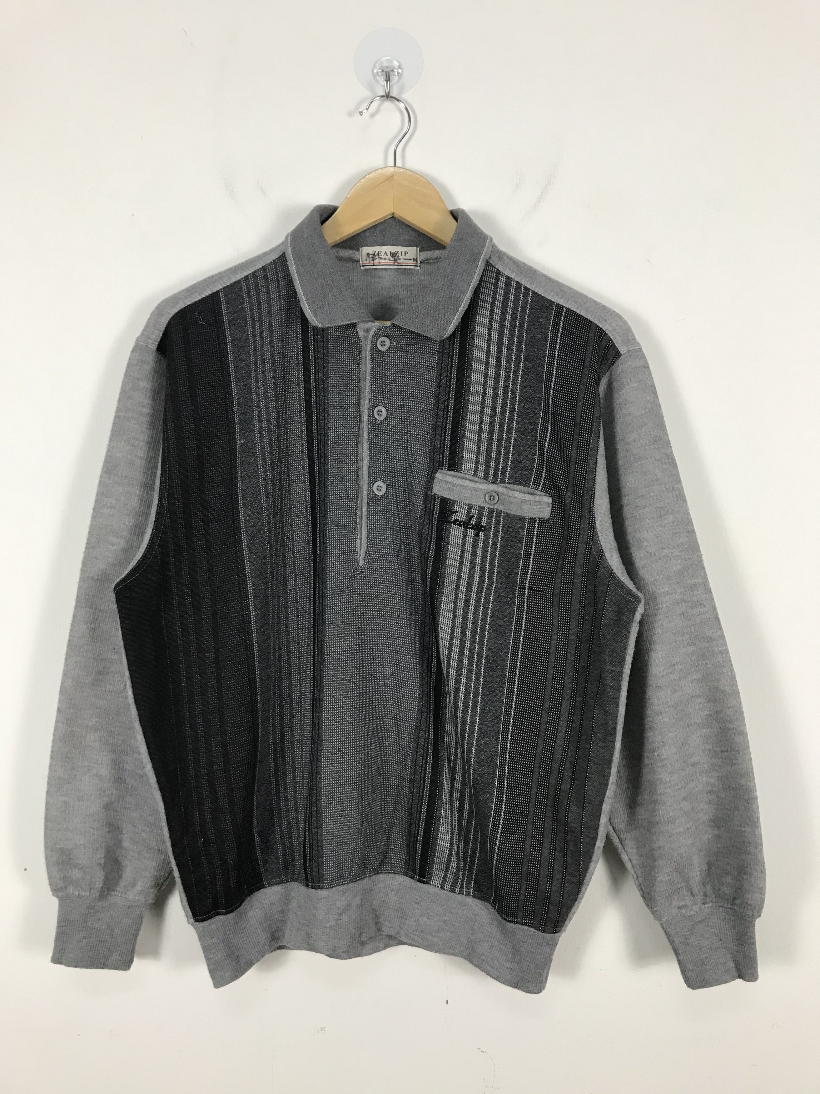 Vintage Zeal Zip Striped Sweatshirt #2363