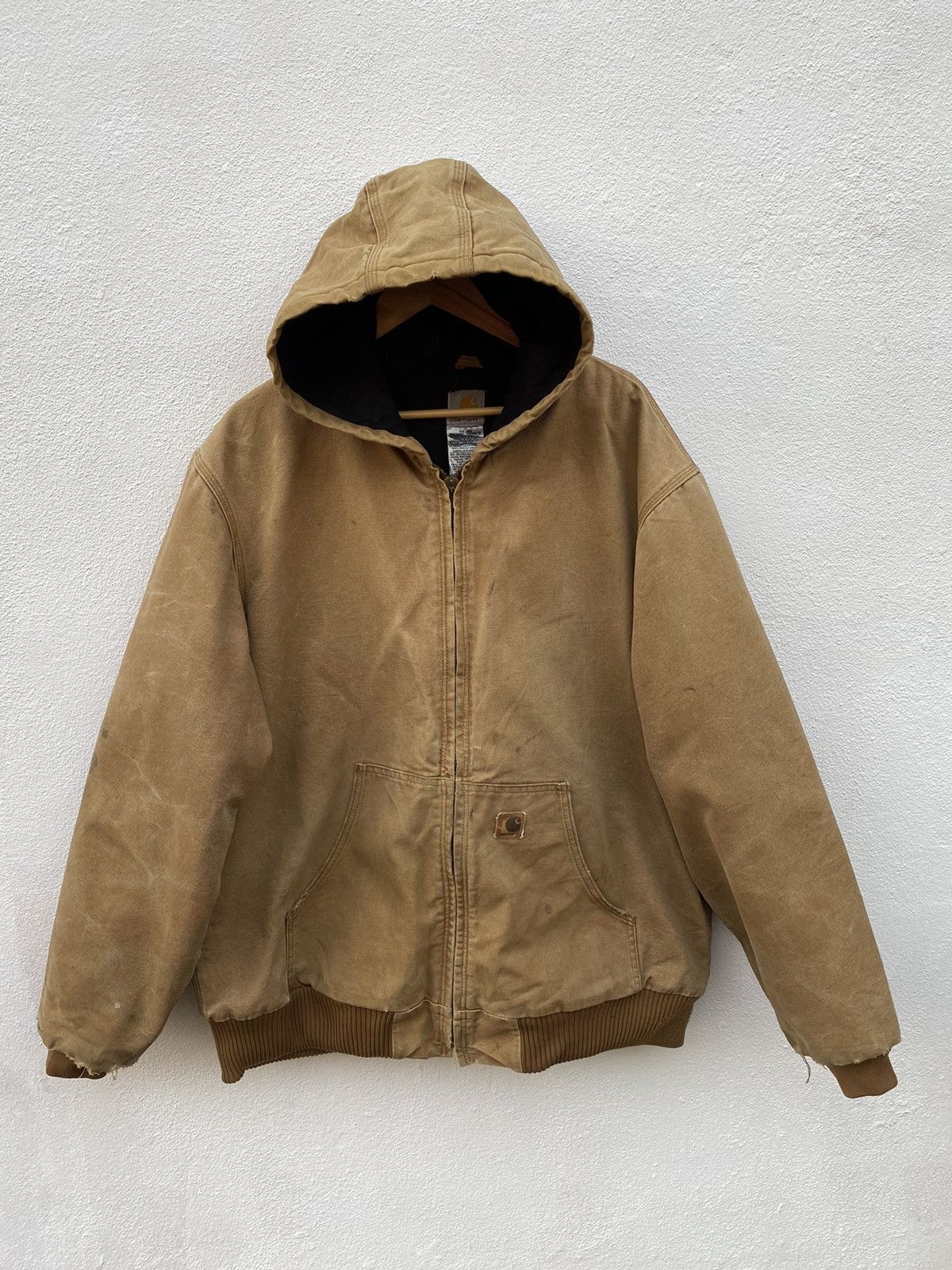 Carhartt × Vintage Vintage Carhartt canvas hoodie distressed jcket worker Size US XL / EU 56 / 4 - 1 Thumbnail