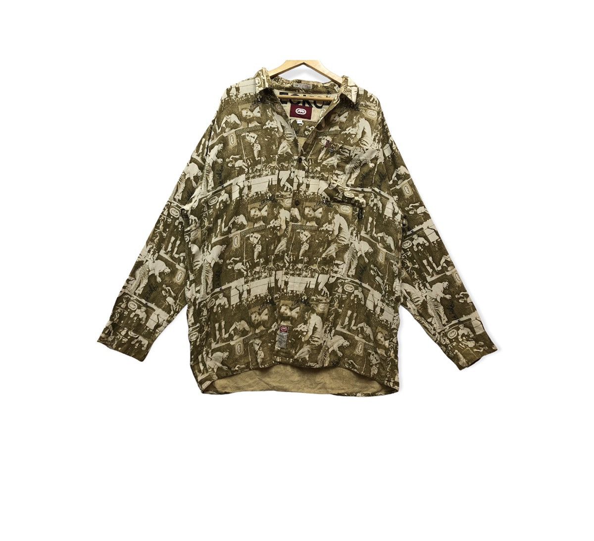 Vintage Ecko Unltd Shirt All Over Print Button Up Streetwear