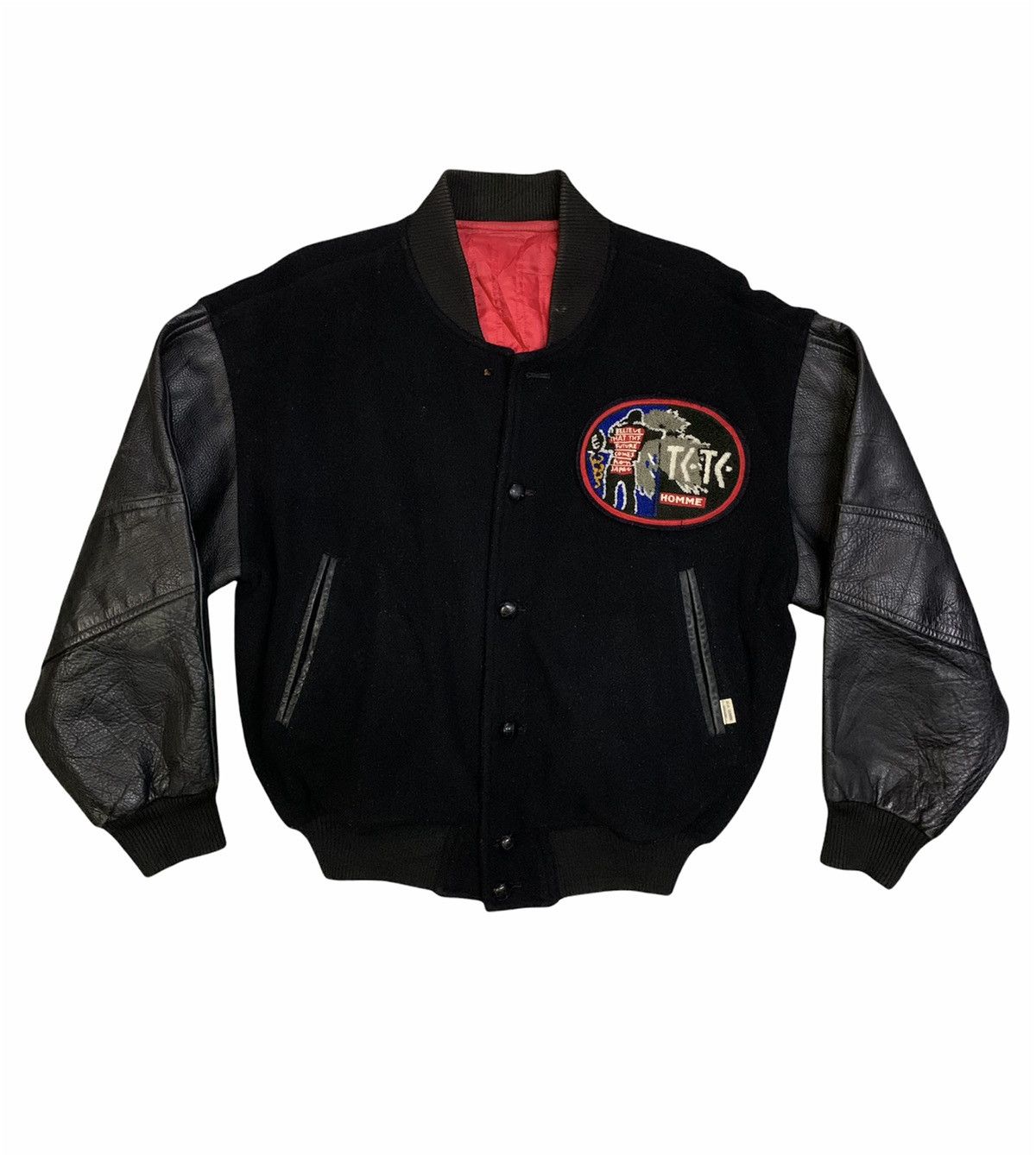 Tete Homme Vintage Tete Homme Varsity Leather Jacket Size US L / EU 52-54 / 3 - 3 Thumbnail