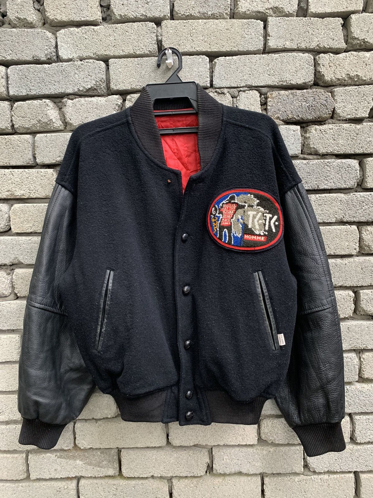 Tete Homme Vintage Tete Homme Varsity Leather Jacket Size US L / EU 52-54 / 3 - 4 Thumbnail