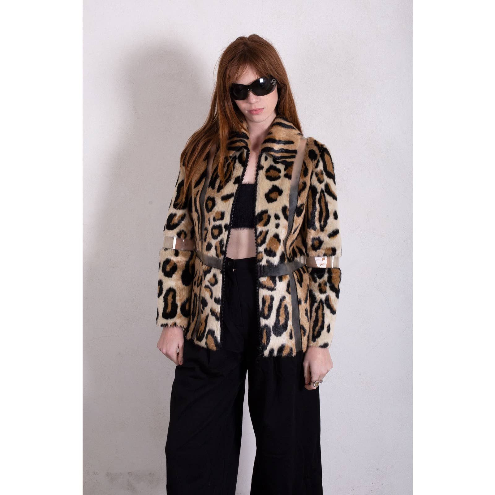 Vintage Alberto Makali Y2K Leopard Print Coat