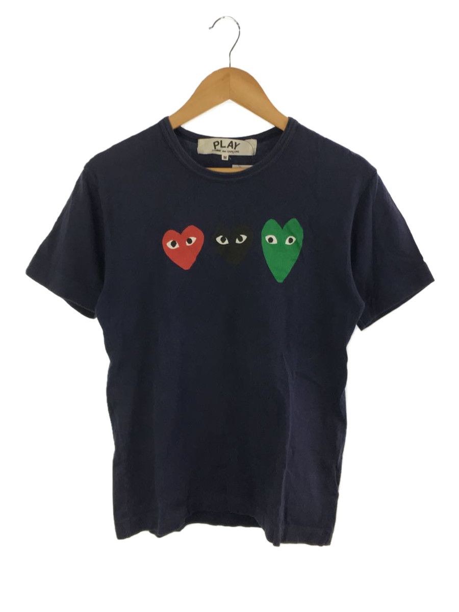 Short Sleeve Navy 3 Heart Logo Cotton Tshirt