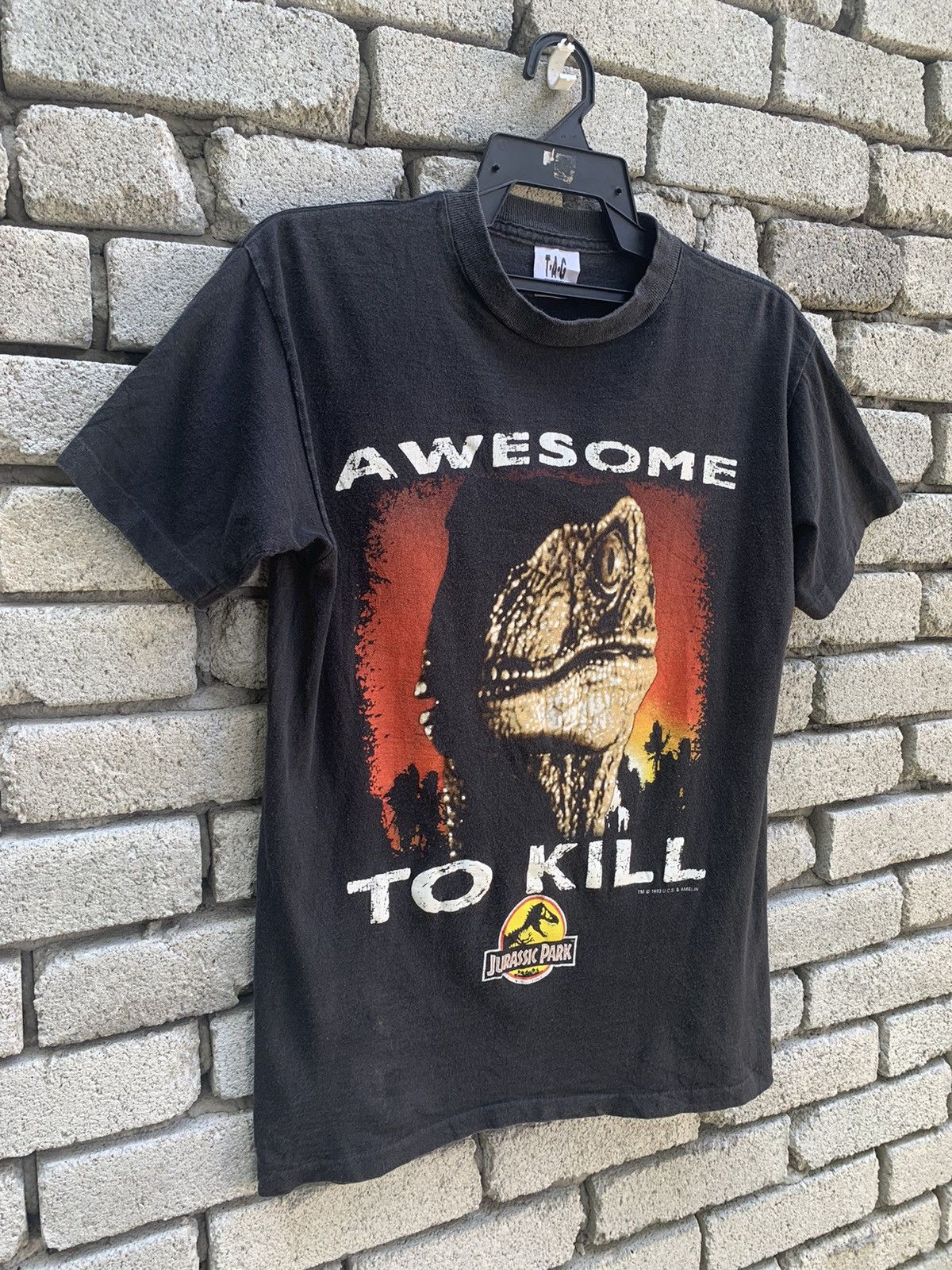 Vintage Rare!! Vintage 90s Jurassic Park Awesome To Kill T Shirt Size US M / EU 48-50 / 2 - 2 Thumbnail