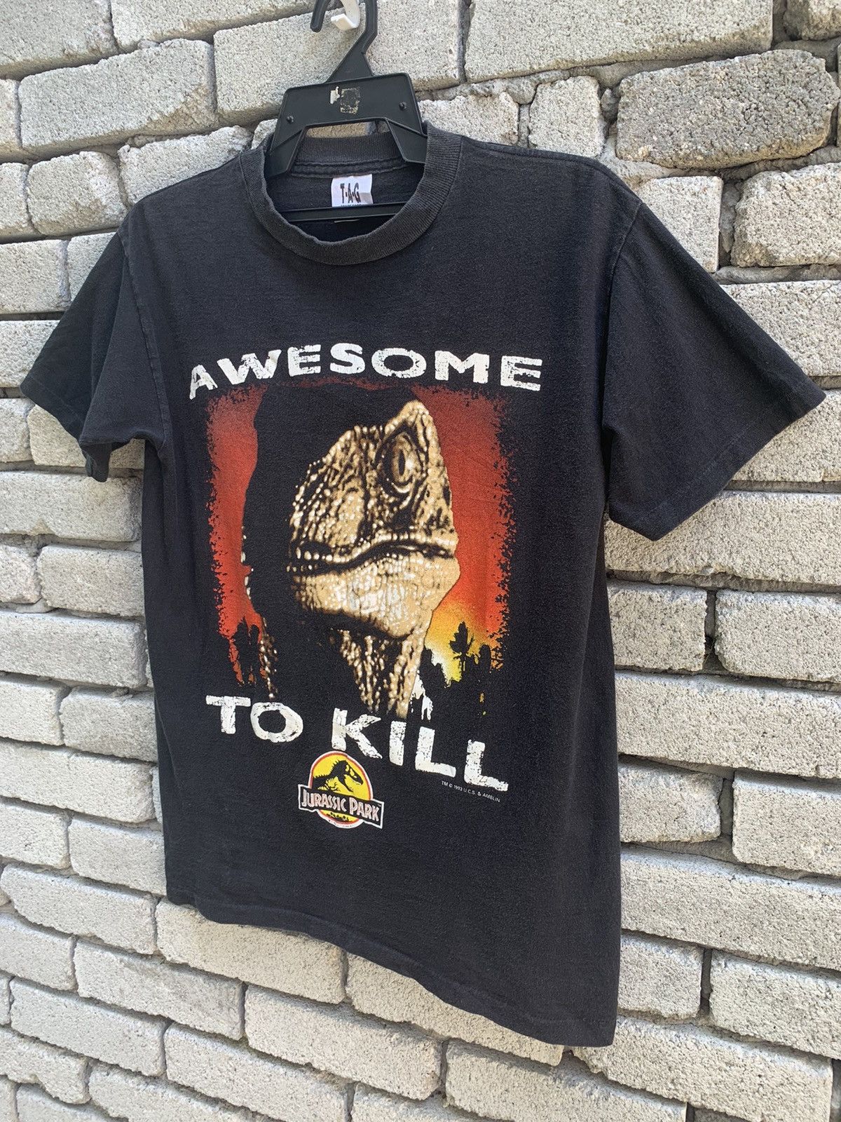 Vintage Rare!! Vintage 90s Jurassic Park Awesome To Kill T Shirt Size US M / EU 48-50 / 2 - 3 Thumbnail