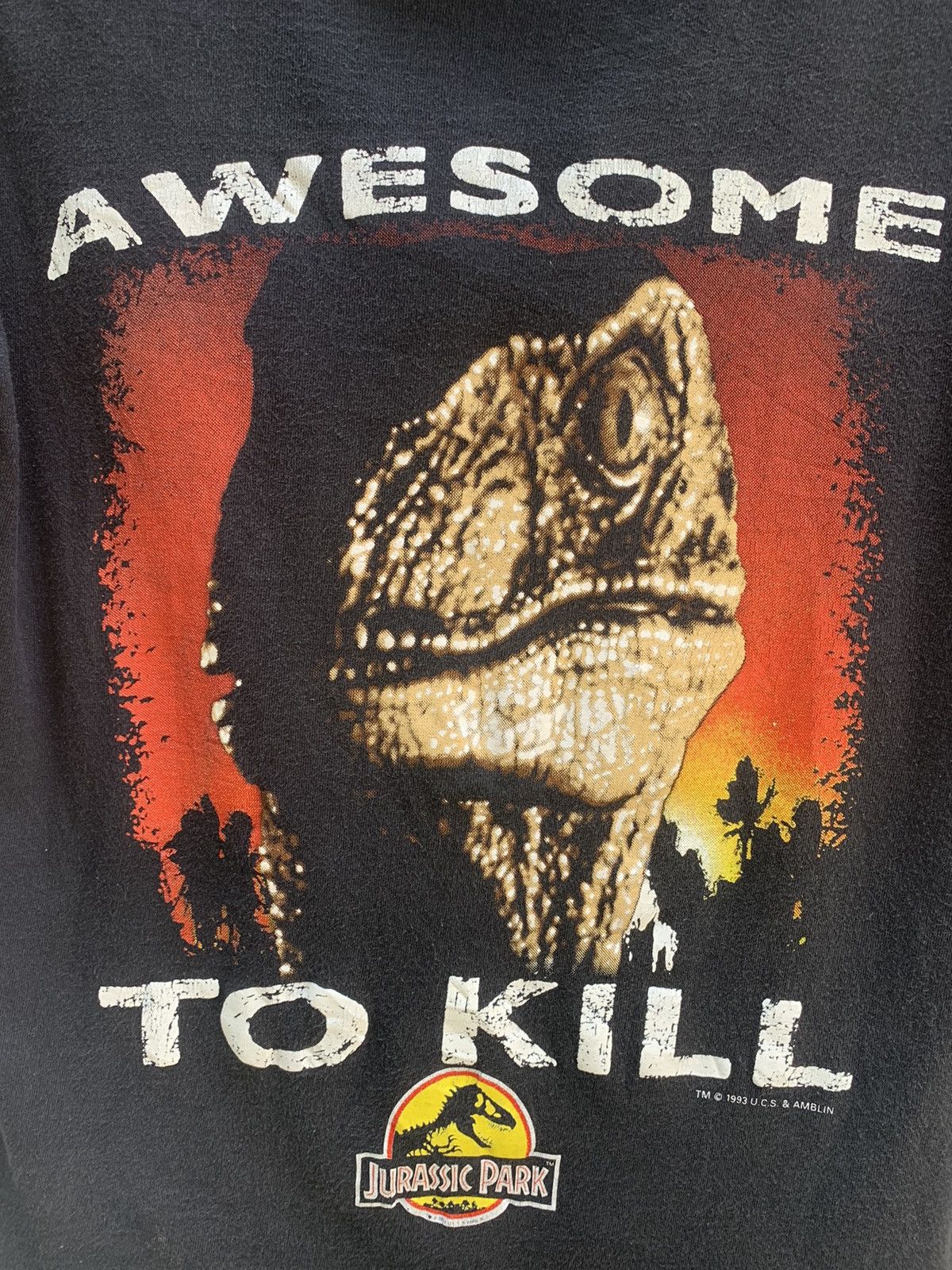 Vintage Rare!! Vintage 90s Jurassic Park Awesome To Kill T Shirt Size US M / EU 48-50 / 2 - 7 Thumbnail