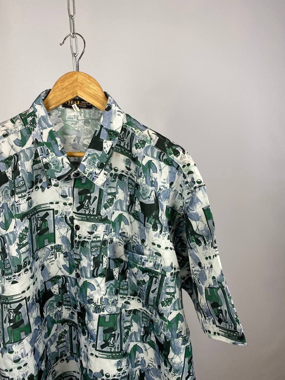 Vintage Hawaiian Silk shirt streetwear white/green size 2XL Size US XXL / EU 58 / 5 - 2 Thumbnail