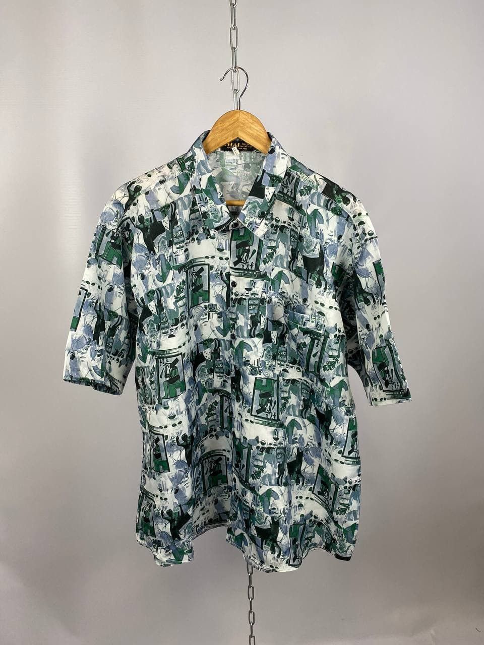 Vintage Hawaiian Silk shirt streetwear white/green size 2XL Size US XXL / EU 58 / 5 - 1 Thumbnail