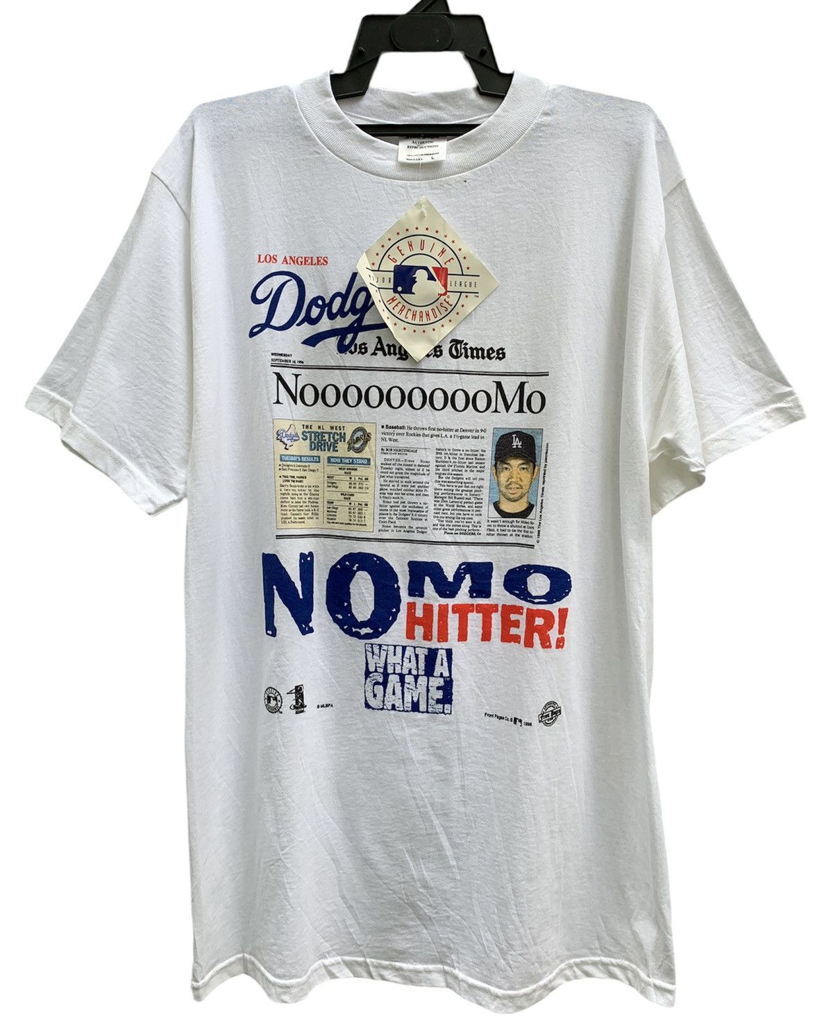 MLB Vintage Front Page LA Dodgers No More Hitter N.W.T Tee Size US L / EU 52-54 / 3 - 2 Thumbnail