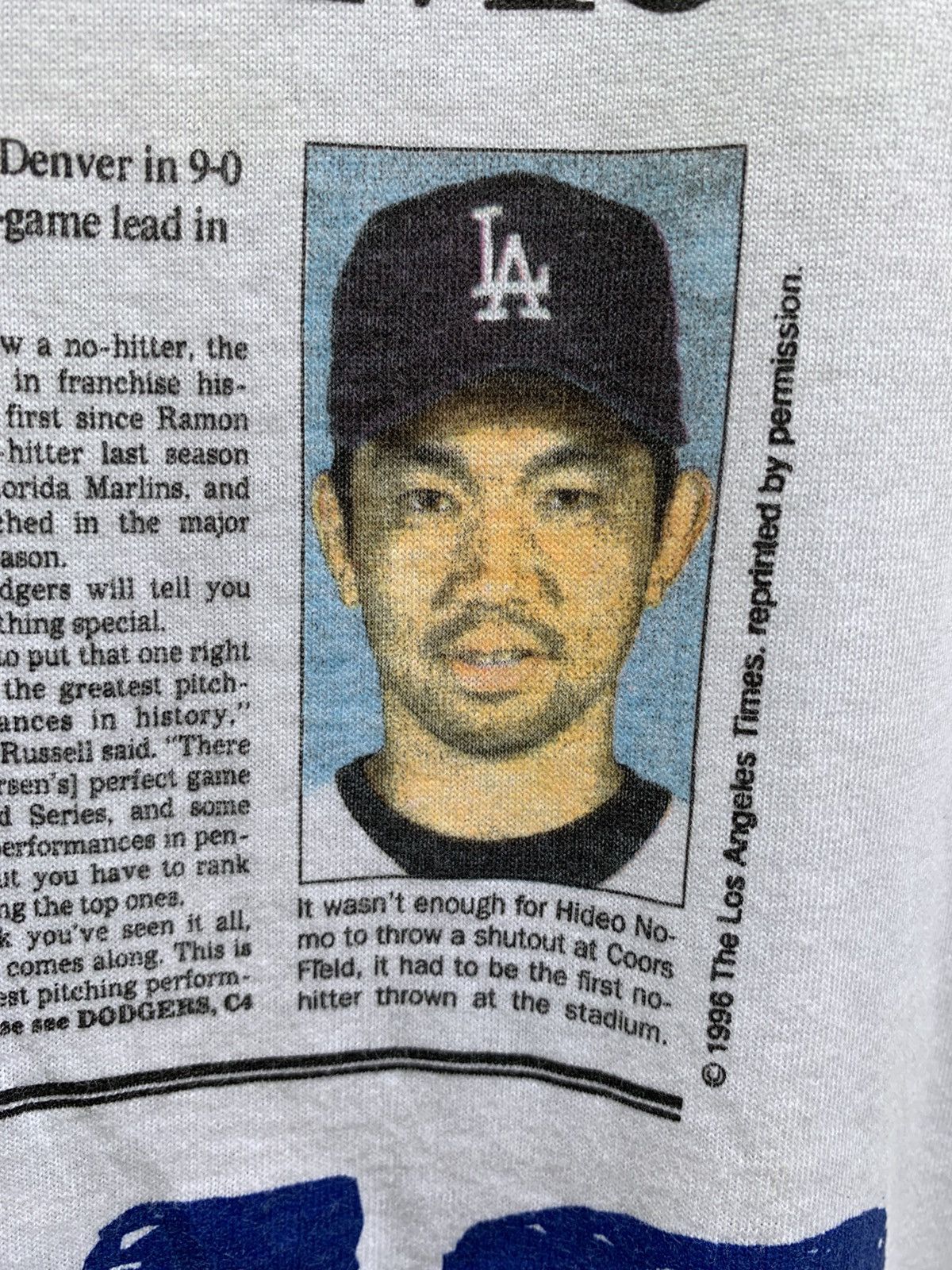 MLB Vintage Front Page LA Dodgers No More Hitter N.W.T Tee Size US L / EU 52-54 / 3 - 10 Thumbnail