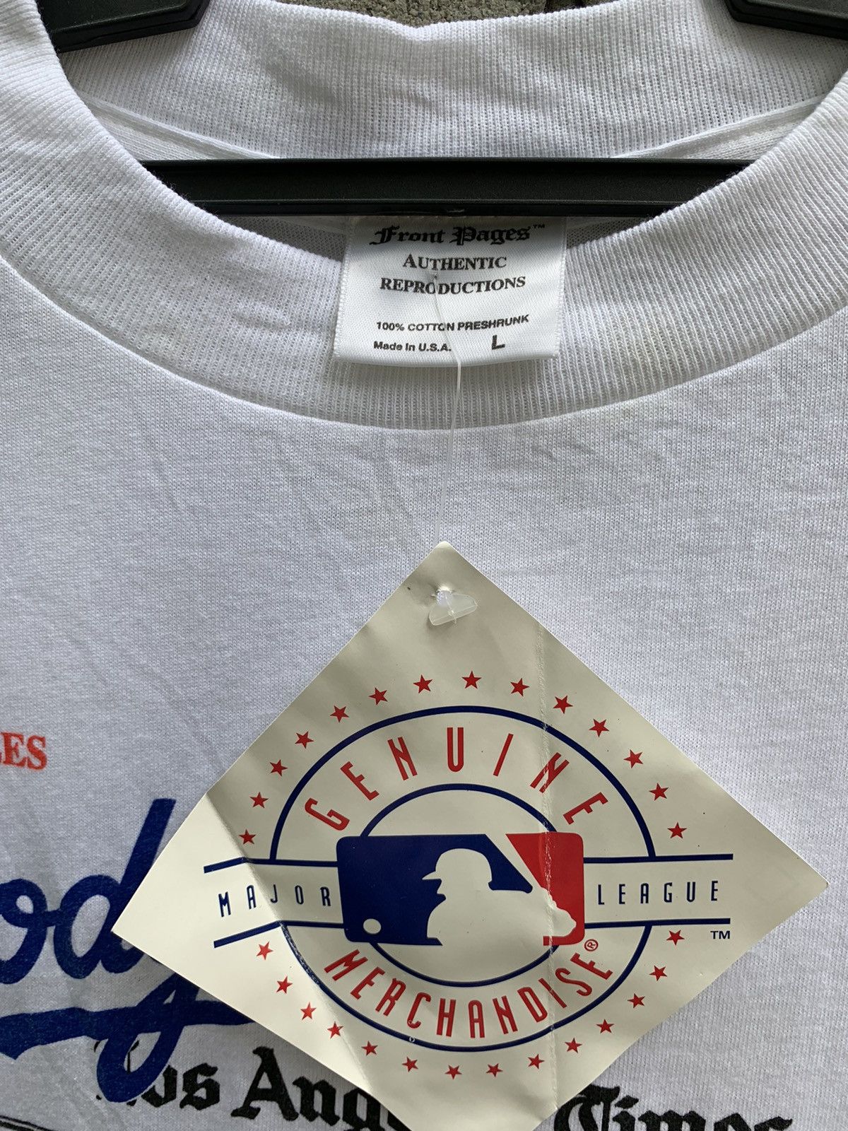 MLB Vintage Front Page LA Dodgers No More Hitter N.W.T Tee Size US L / EU 52-54 / 3 - 14 Thumbnail