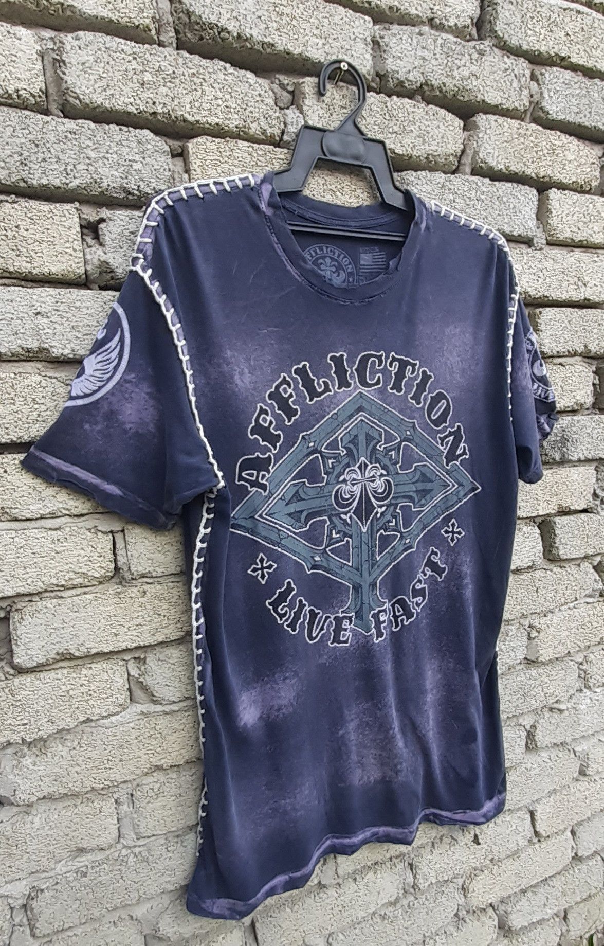 Affliction AFFLICTION LIVE FAST DISTRESSED STYLE T SHIRT Size US M / EU 48-50 / 2 - 3 Thumbnail