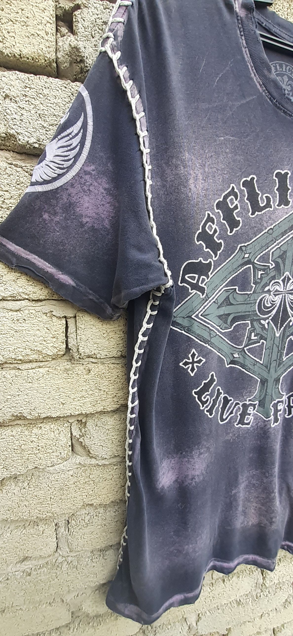Affliction AFFLICTION LIVE FAST DISTRESSED STYLE T SHIRT Size US M / EU 48-50 / 2 - 10 Thumbnail
