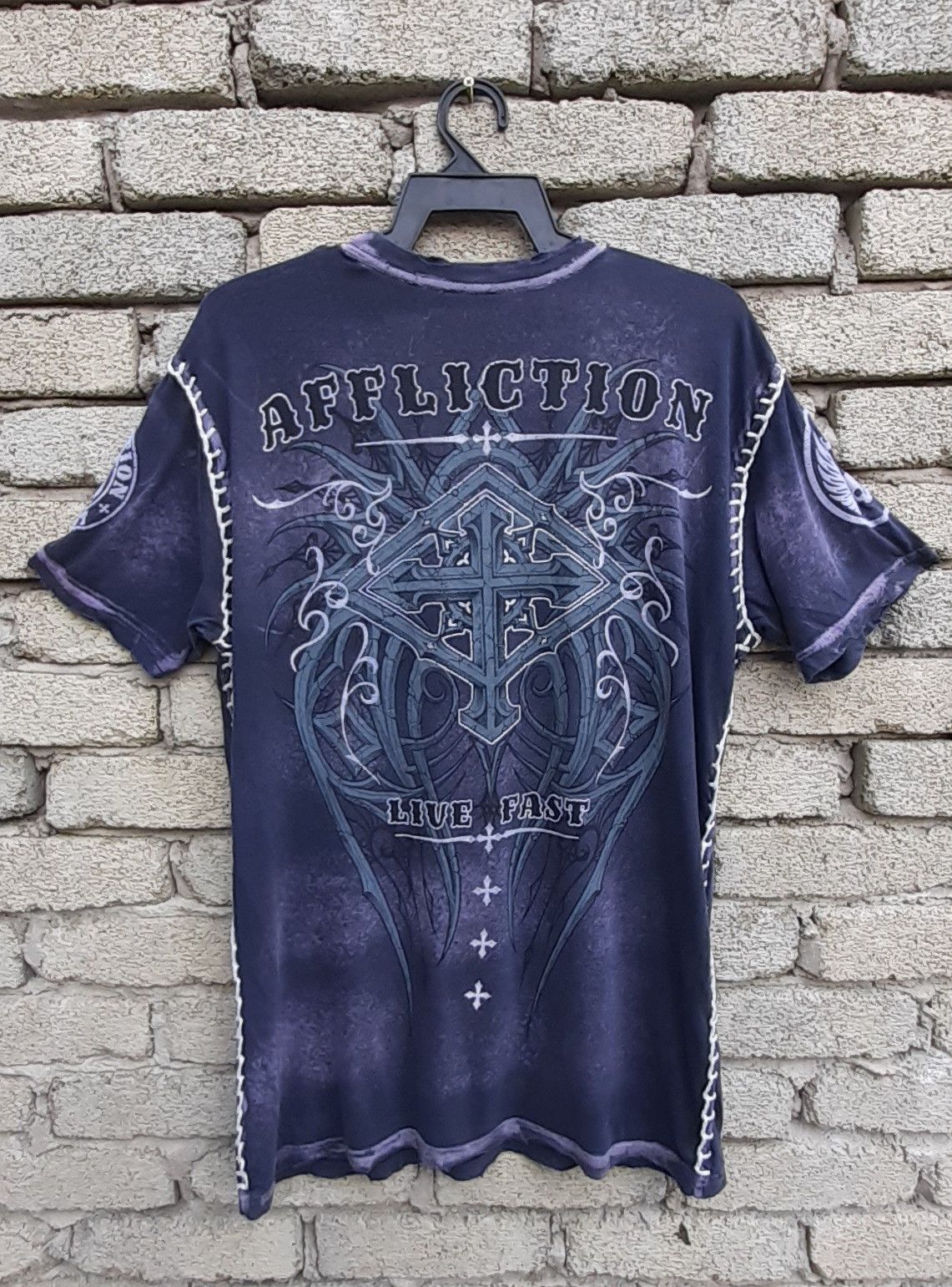 Affliction AFFLICTION LIVE FAST DISTRESSED STYLE T SHIRT Size US M / EU 48-50 / 2 - 5 Thumbnail