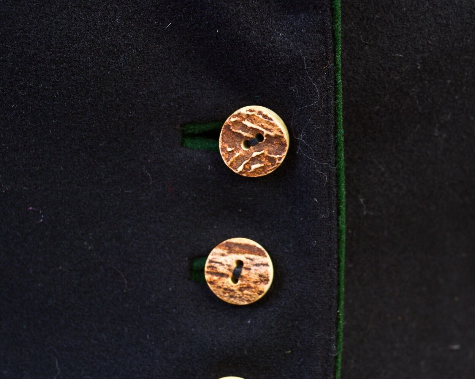 Other × Vintage Trachten Blazer Wool Jacket Puffy Sleeves Bone Brooch Button Size S / US 4 / IT 40 - 7 Thumbnail