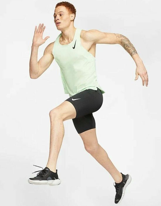 Buy Nike Men's AeroSwift 1/2-Length Running Tights Black/White S at