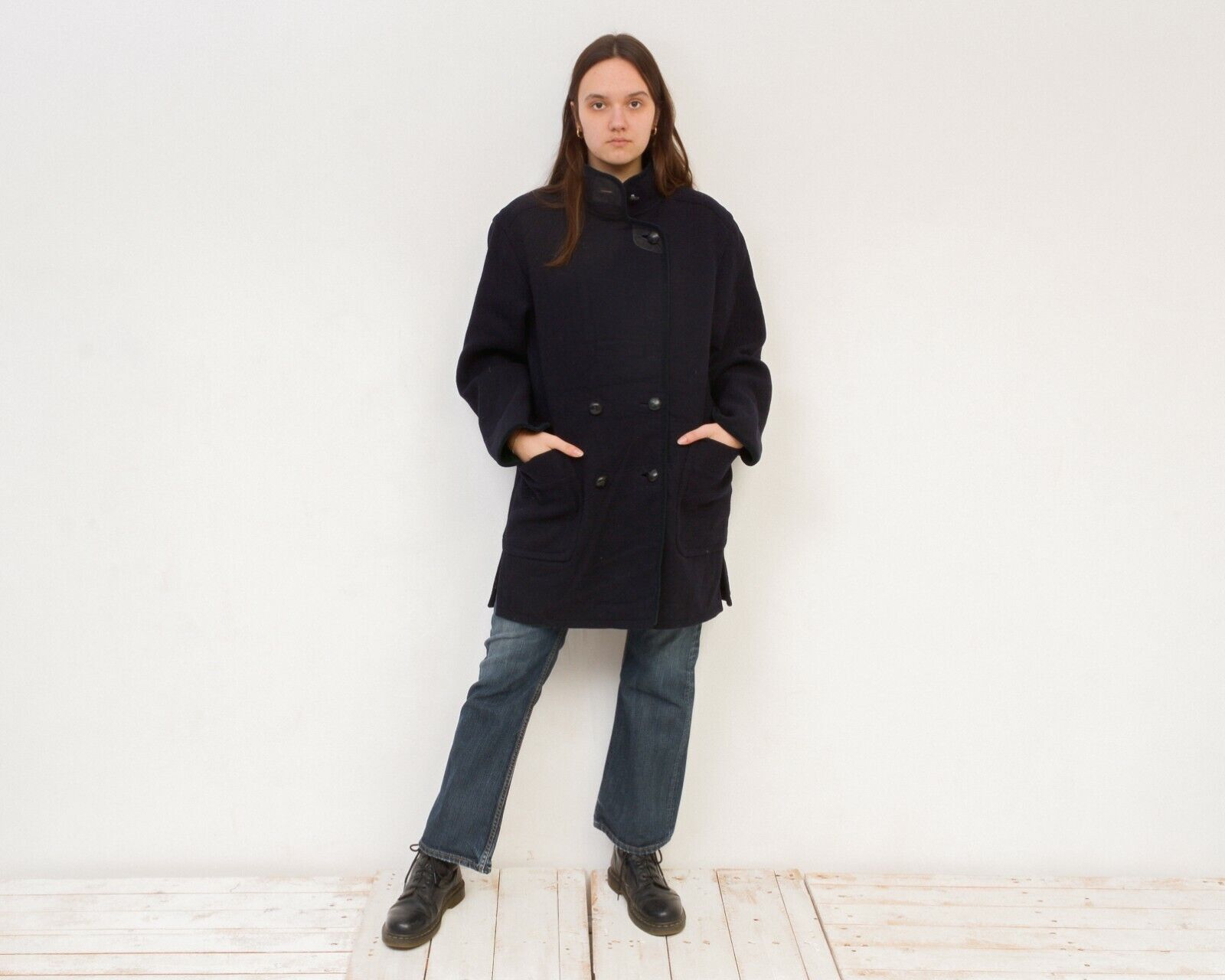 Schneiders × Vintage Schneidrs Loden Wool Coat Jacket Overcoat Blue Green Warm Size L / US 10 / IT 46 - 1 Thumbnail