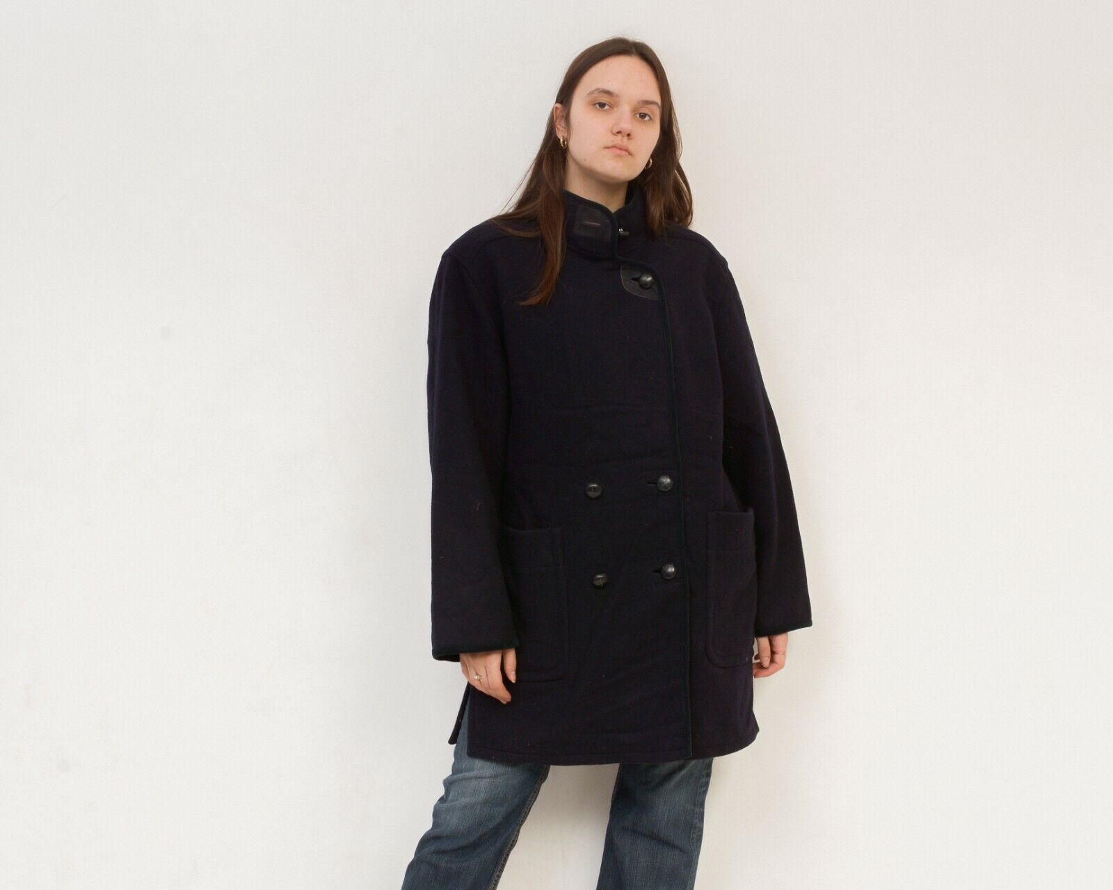 Schneiders × Vintage Schneidrs Loden Wool Coat Jacket Overcoat Blue Green Warm Size L / US 10 / IT 46 - 2 Thumbnail