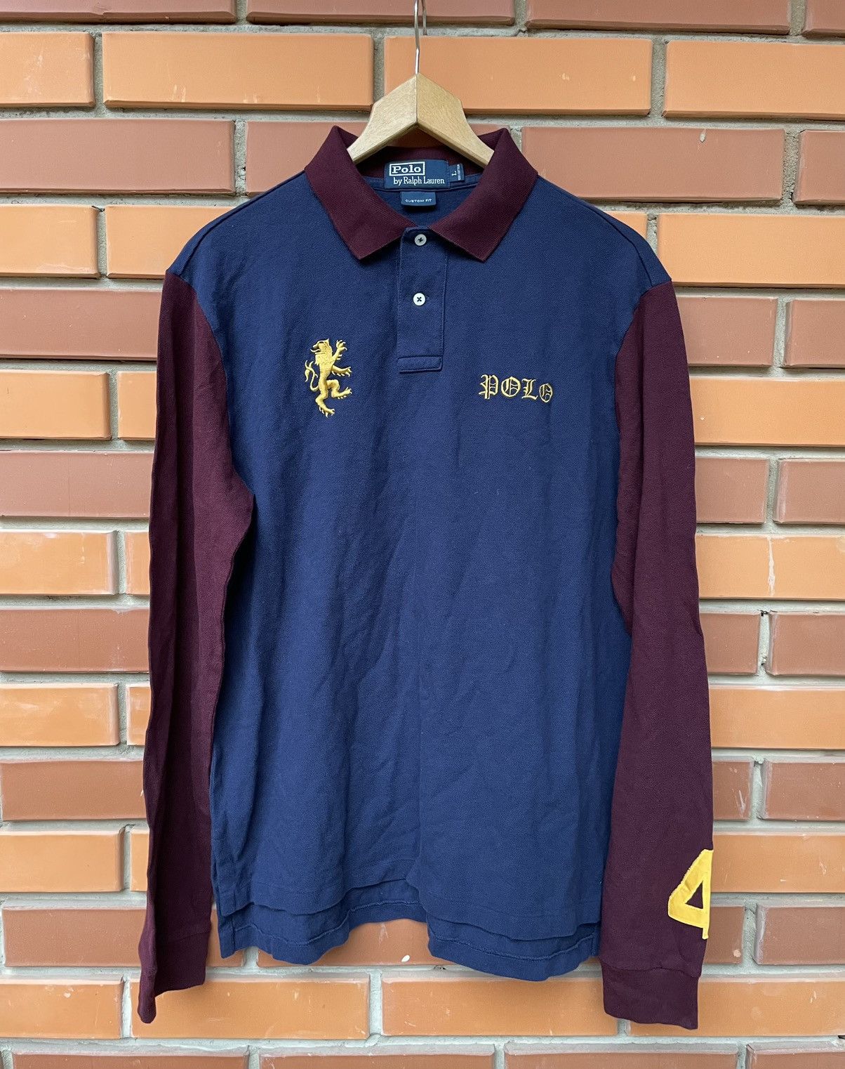Polo Ralph Lauren × Ralph Lauren × Vintage Vintage Polo Ralph Lauren Rugby Long Sleeve Size US L / EU 52-54 / 3 - 1 Thumbnail