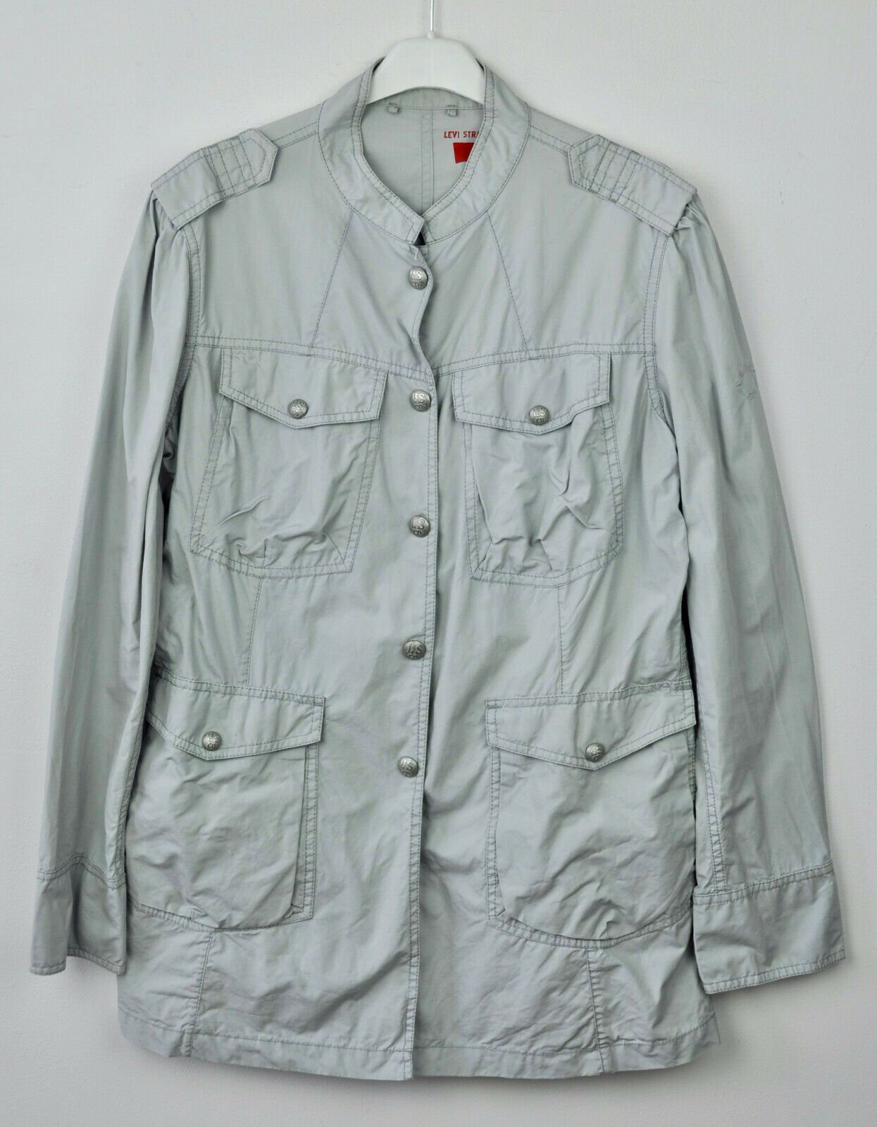 Levi's Women L 100% Cotton Button Up Jacket Lightweight Blazer Coat Size L / US 10 / IT 46 - 1 Thumbnail