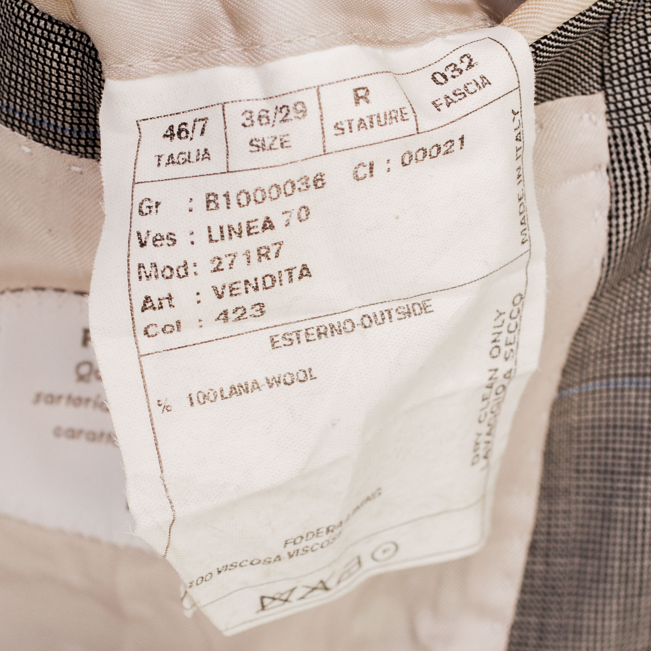 Designer × Other FUGATO UK 36 Sport Coat EU 46 Suit Jacket Wool Made Italy Size 36R - 7 Thumbnail