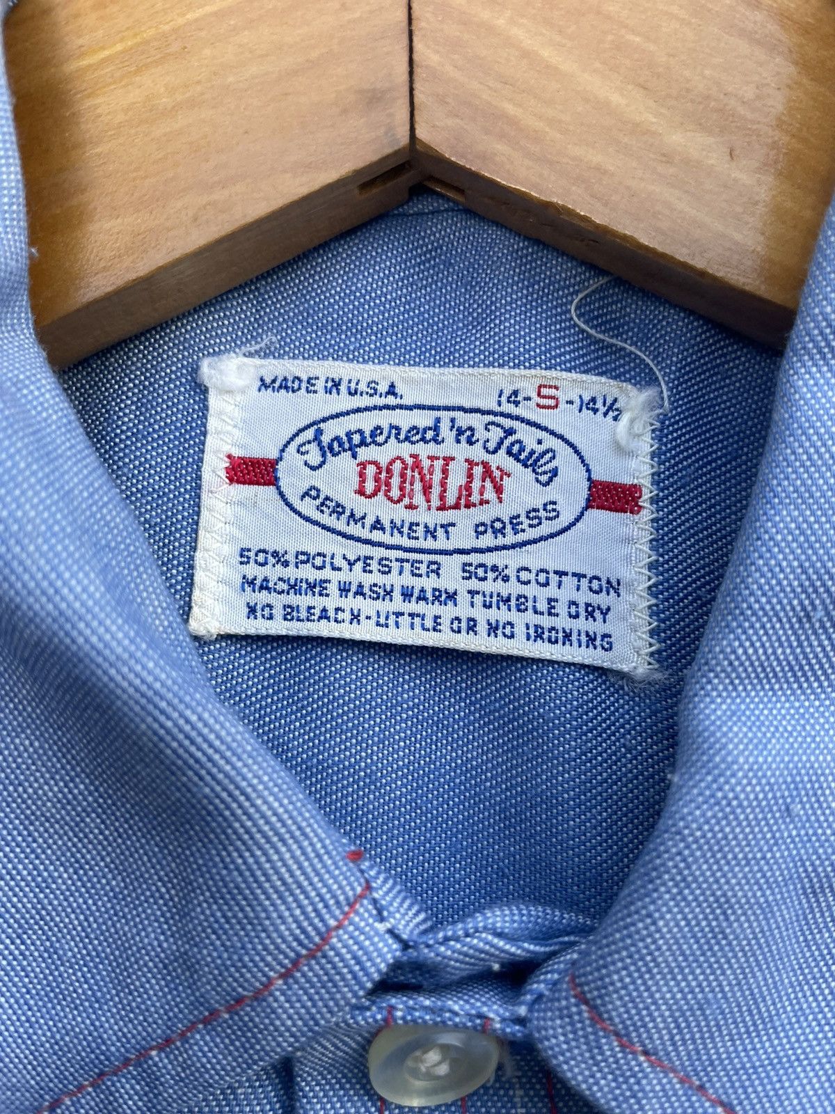 Vintage Vintage 70’s Donlin Permanent Press Selvedge Shirt Size US M / EU 48-50 / 2 - 13 Thumbnail