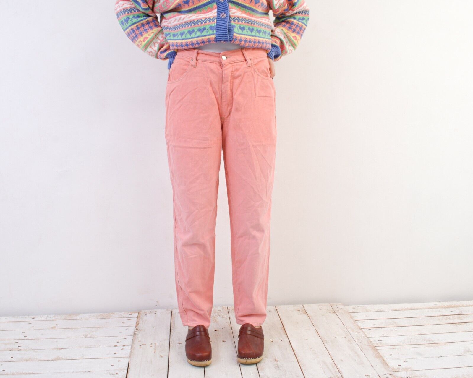 Vintage Pink Jeans Trousers Pants Bottoms W30 L31 High Wasted Size 30" / US 8 / IT 44 - 1 Thumbnail